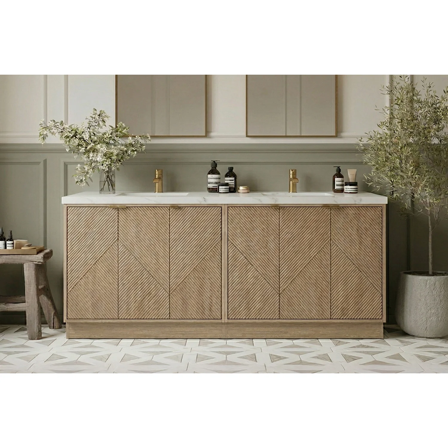 Leuven Fluted Makeup Vanity (24"-120")