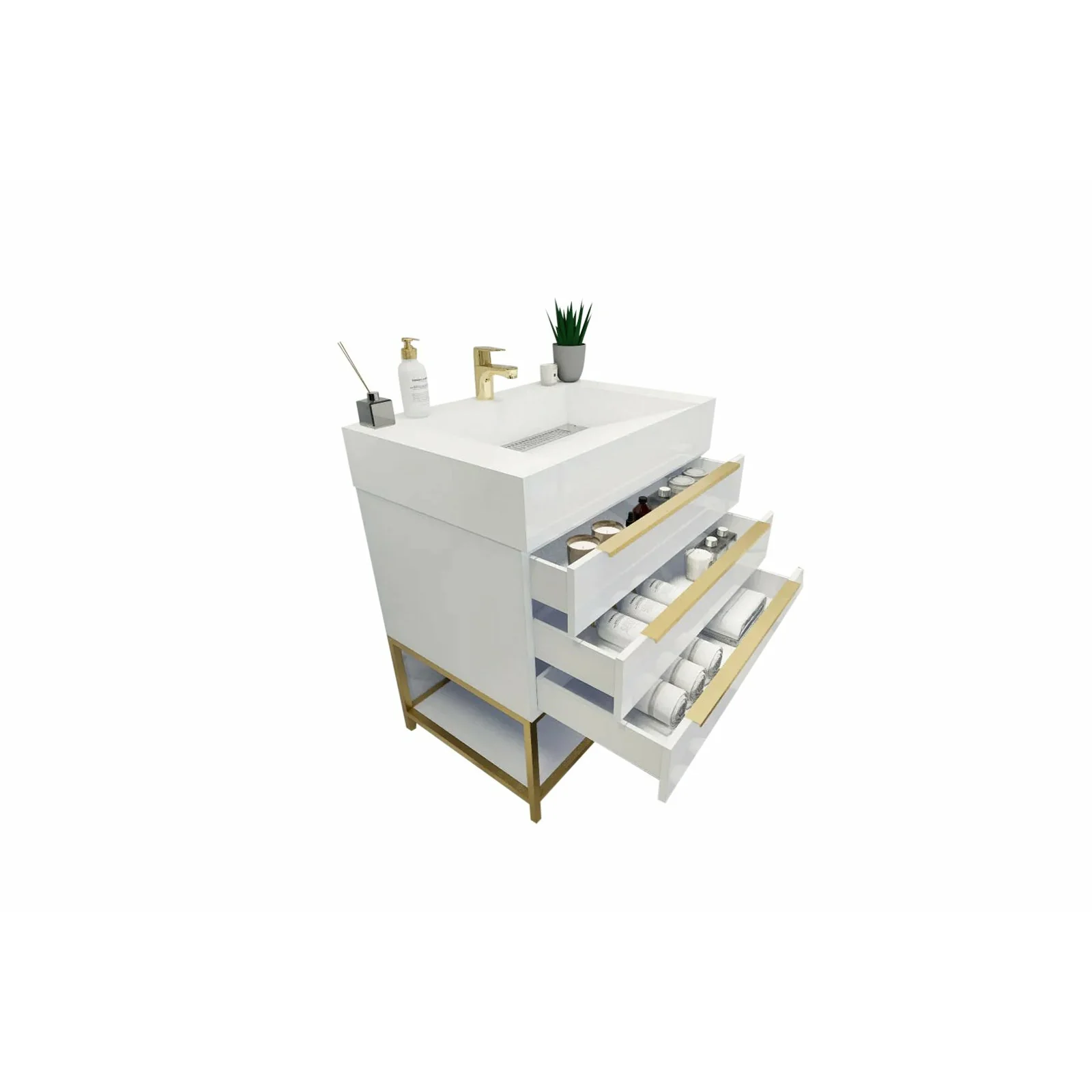 Breton Modern Vanity (24"-84") 130 Breton Modern Vanity (24"-84")