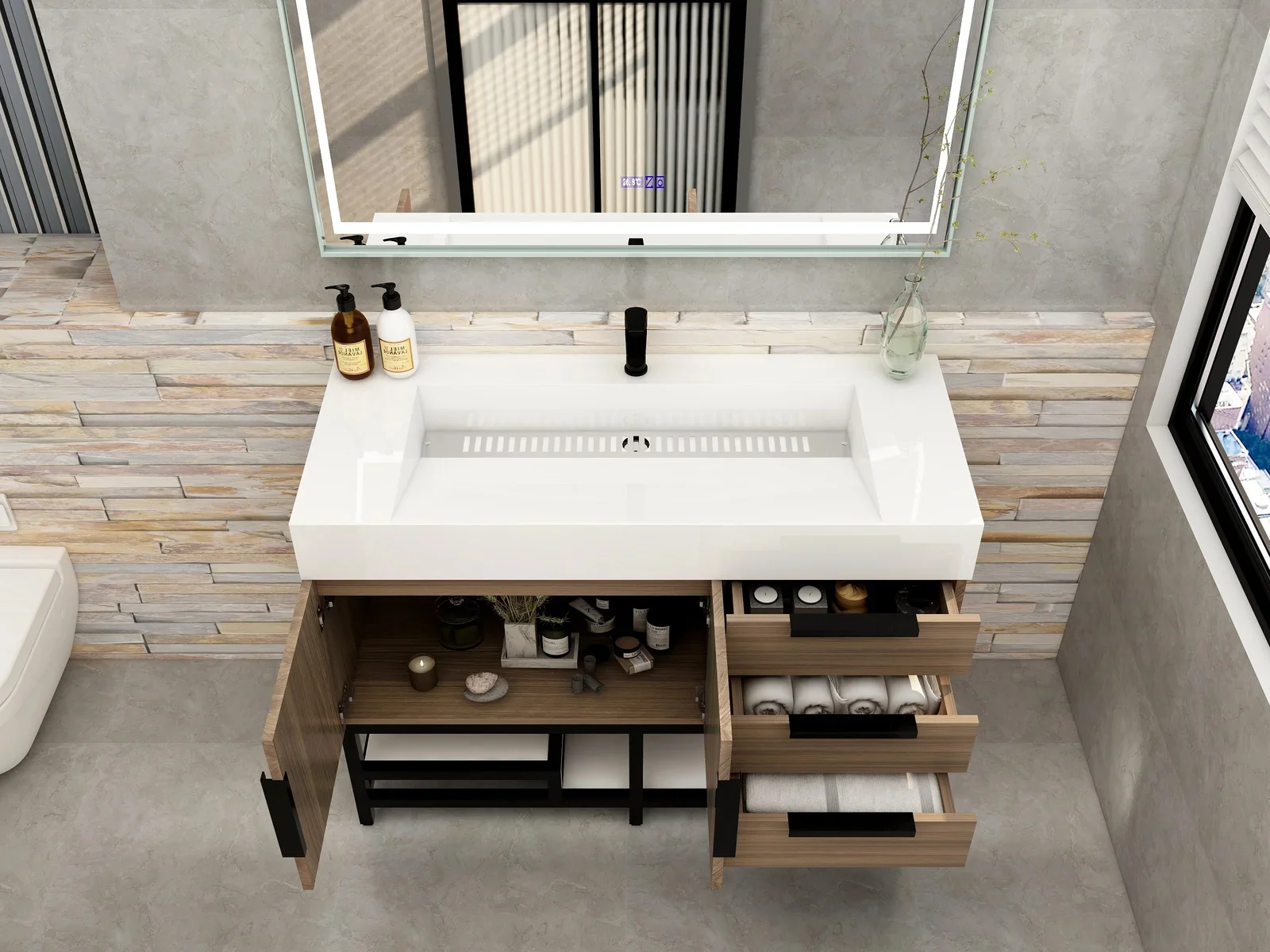 Breton Modern Vanity (24"-84") 160 Breton Modern Vanity (24"-84")