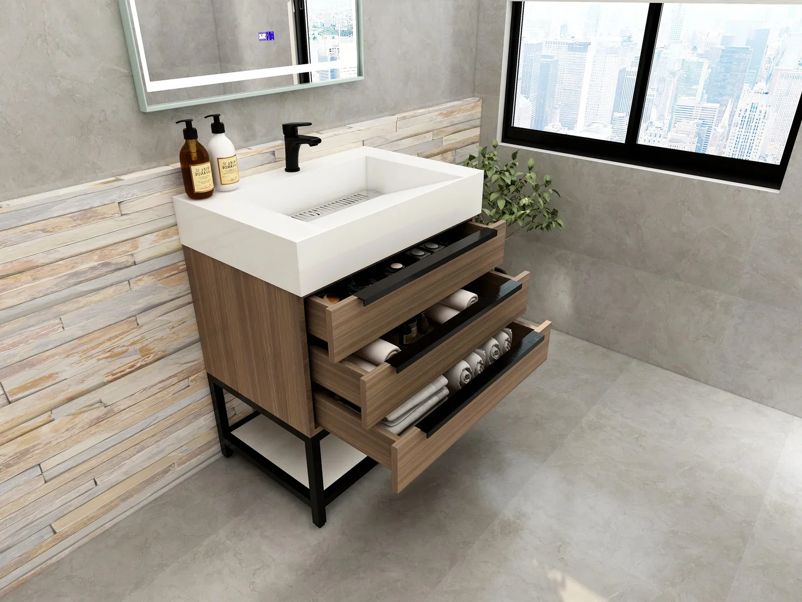 Breton Modern Vanity (24"-84") 182 Breton Modern Vanity (24"-84")