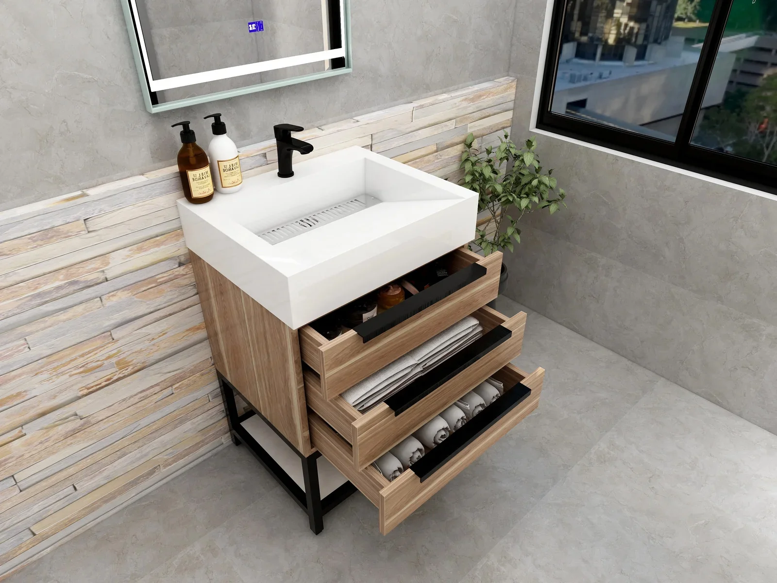 Breton Modern Vanity (24"-84") 196 Breton Modern Vanity (24"-84")