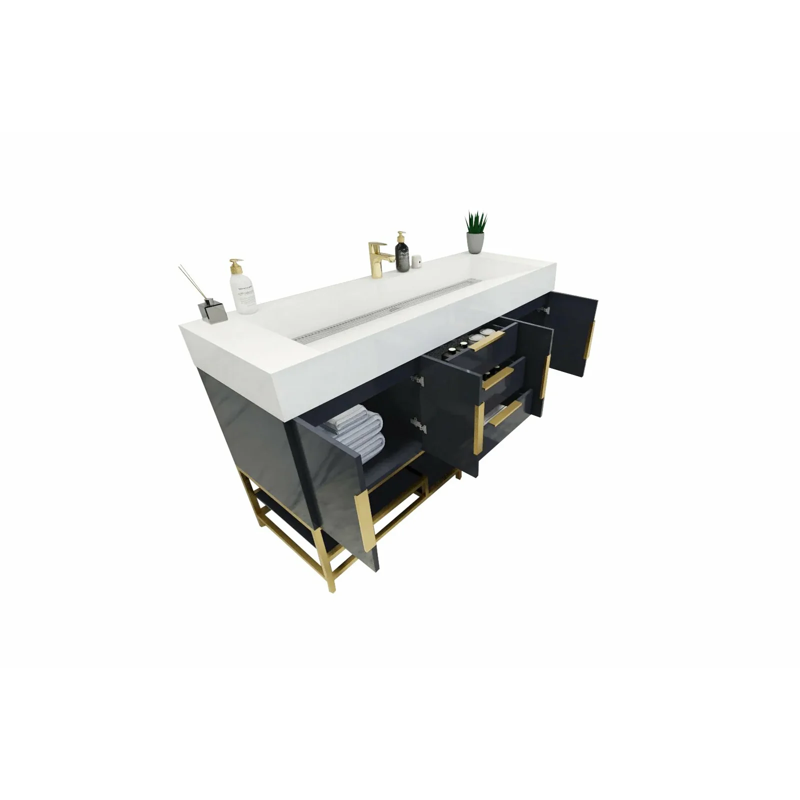 Breton Modern Vanity (24"-84") 55 Breton Modern Vanity (24"-84")