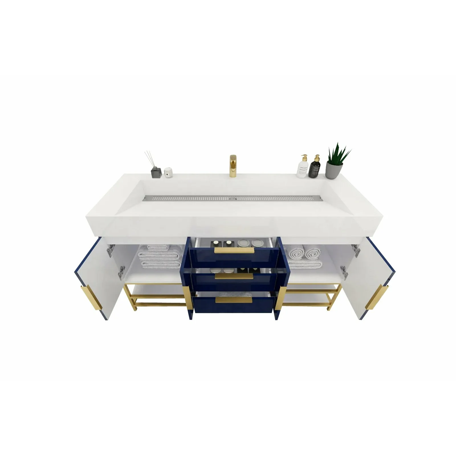 Breton Modern Vanity (24"-84") 60 Breton Modern Vanity (24"-84")