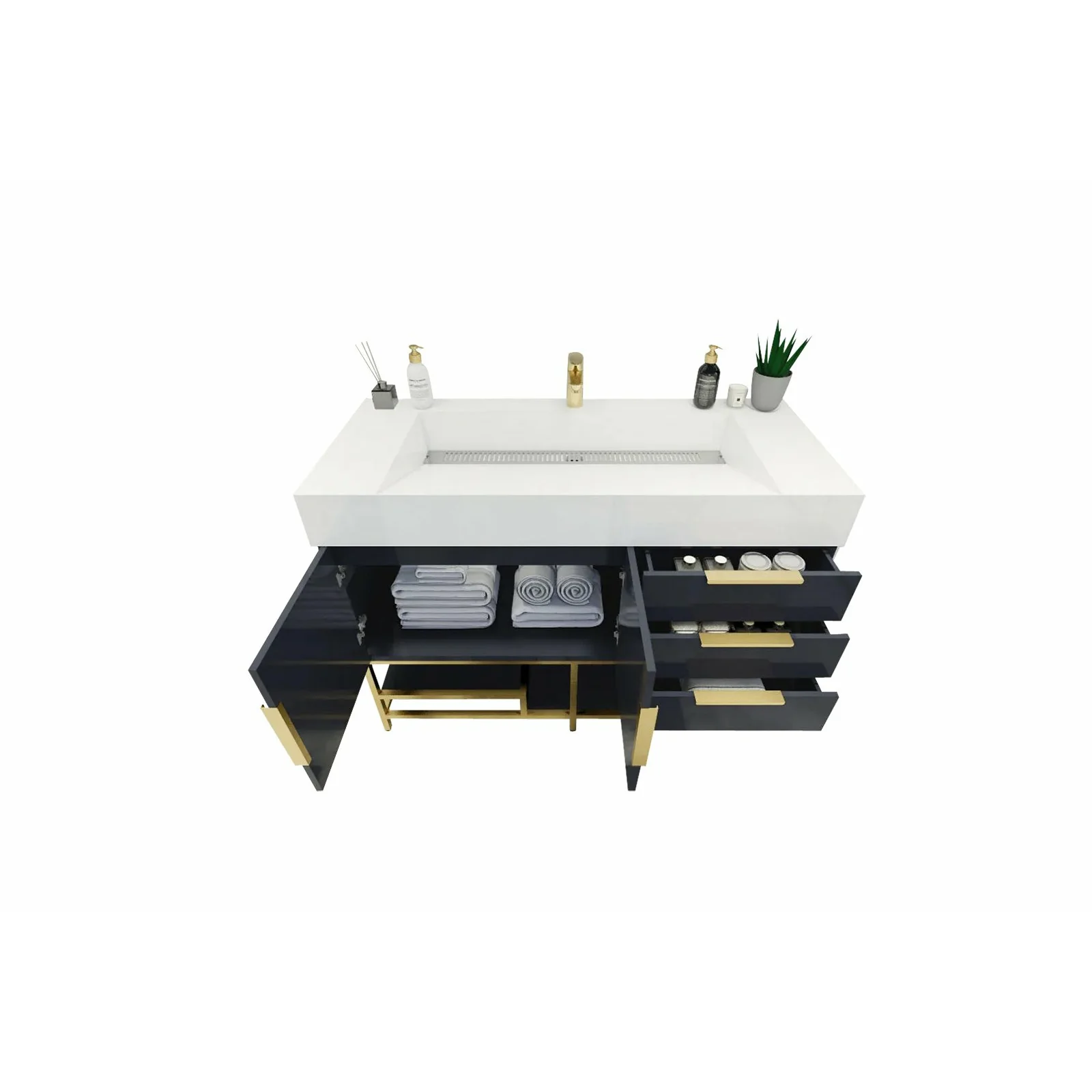 Breton Modern Vanity (24"-84") 72 Breton Modern Vanity (24"-84")