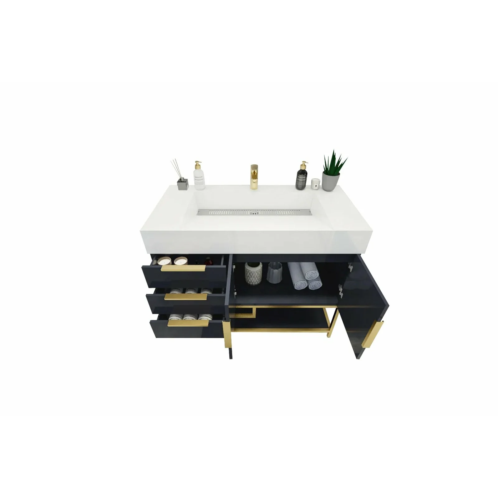 Breton Modern Vanity (24"-84") 87 Breton Modern Vanity (24"-84")