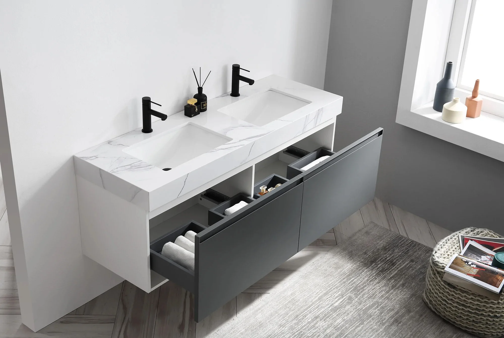 San Marco Floating Vanity (42"-72")