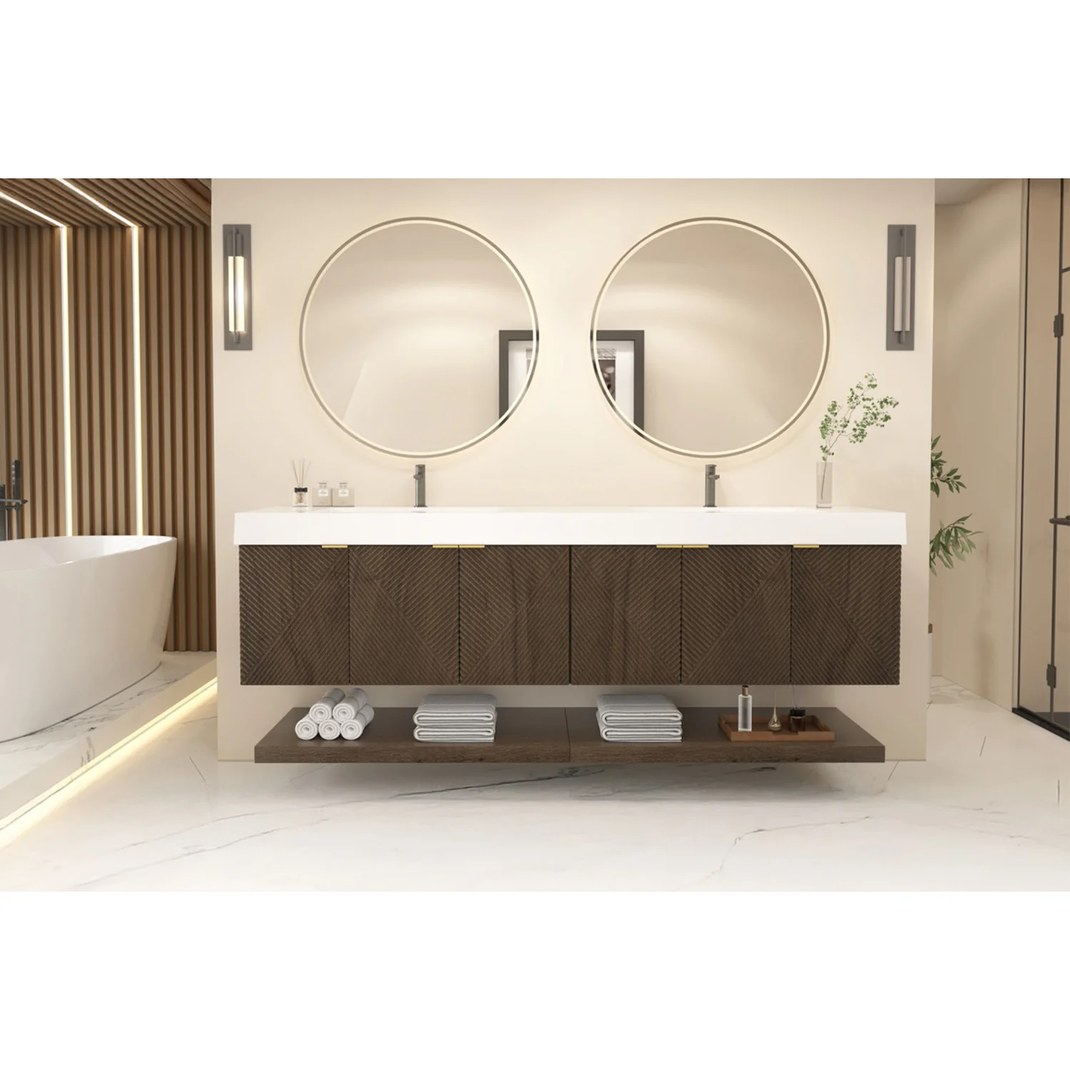 Leuven Floating Vanity - HDF Version (24"-84") 52 Leuven Floating Vanity - HDF Version (24"-84")