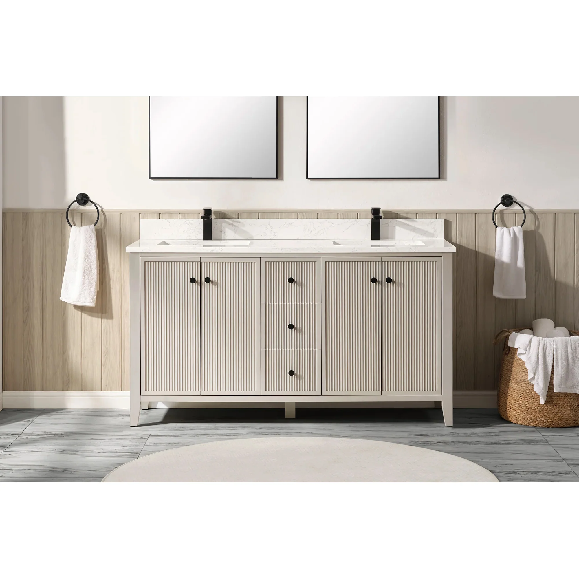 Ligne Cadenza Modern Vanity - Fluted (24"-72")