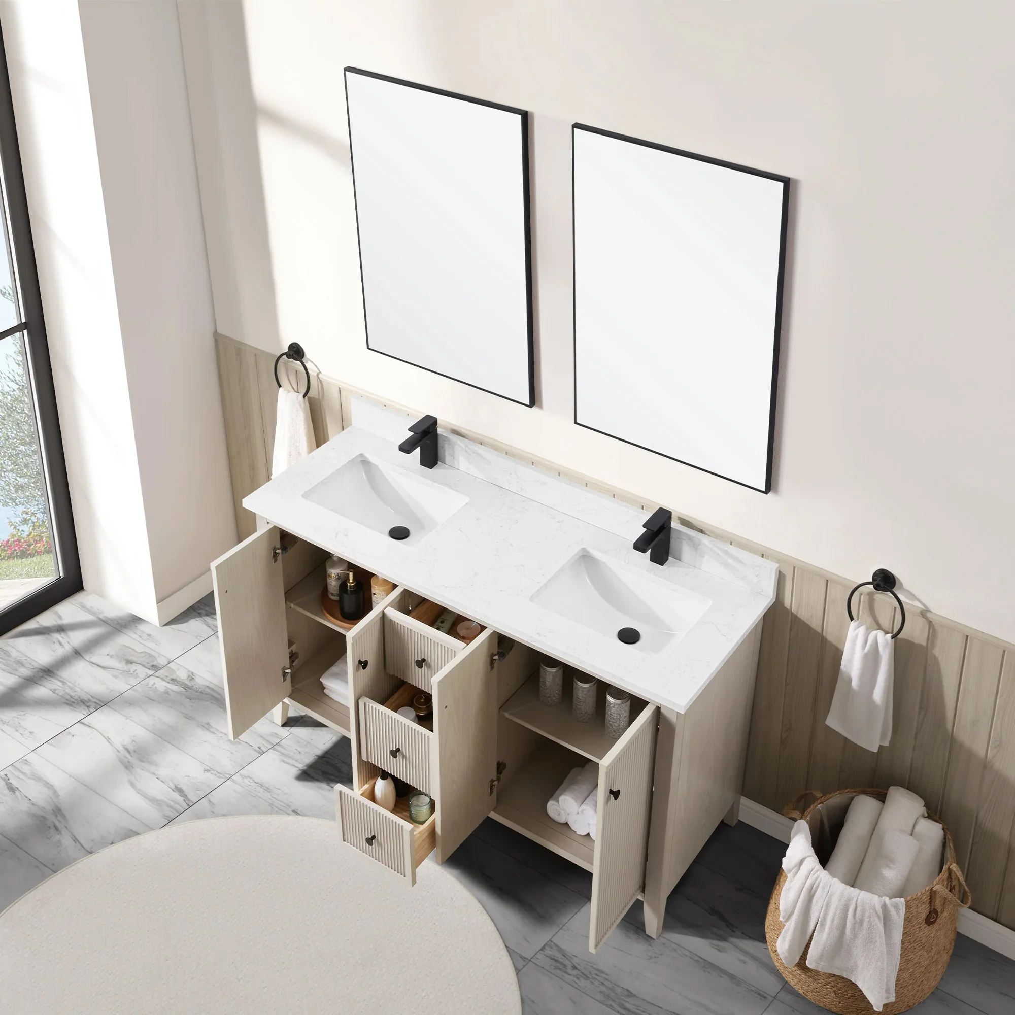 Ligne Cadenza Modern Vanity - Fluted (24"-72")