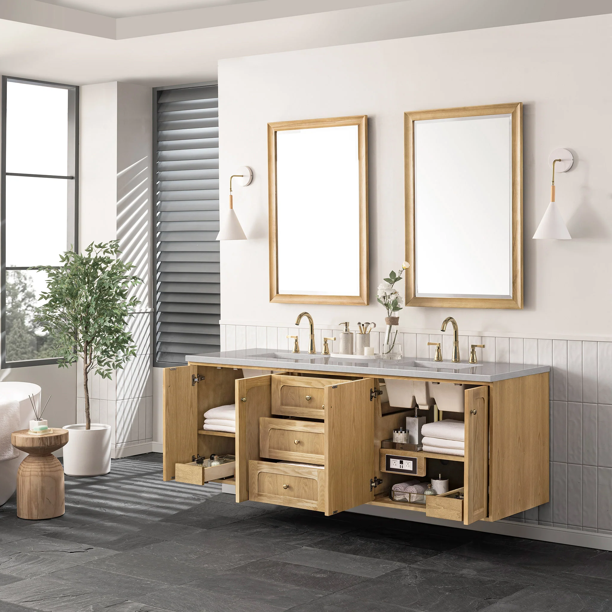 Essen Mid-Century Bathroom Vanity (30"-72") 225 Essen Mid-Century Bathroom Vanity (30"-72")