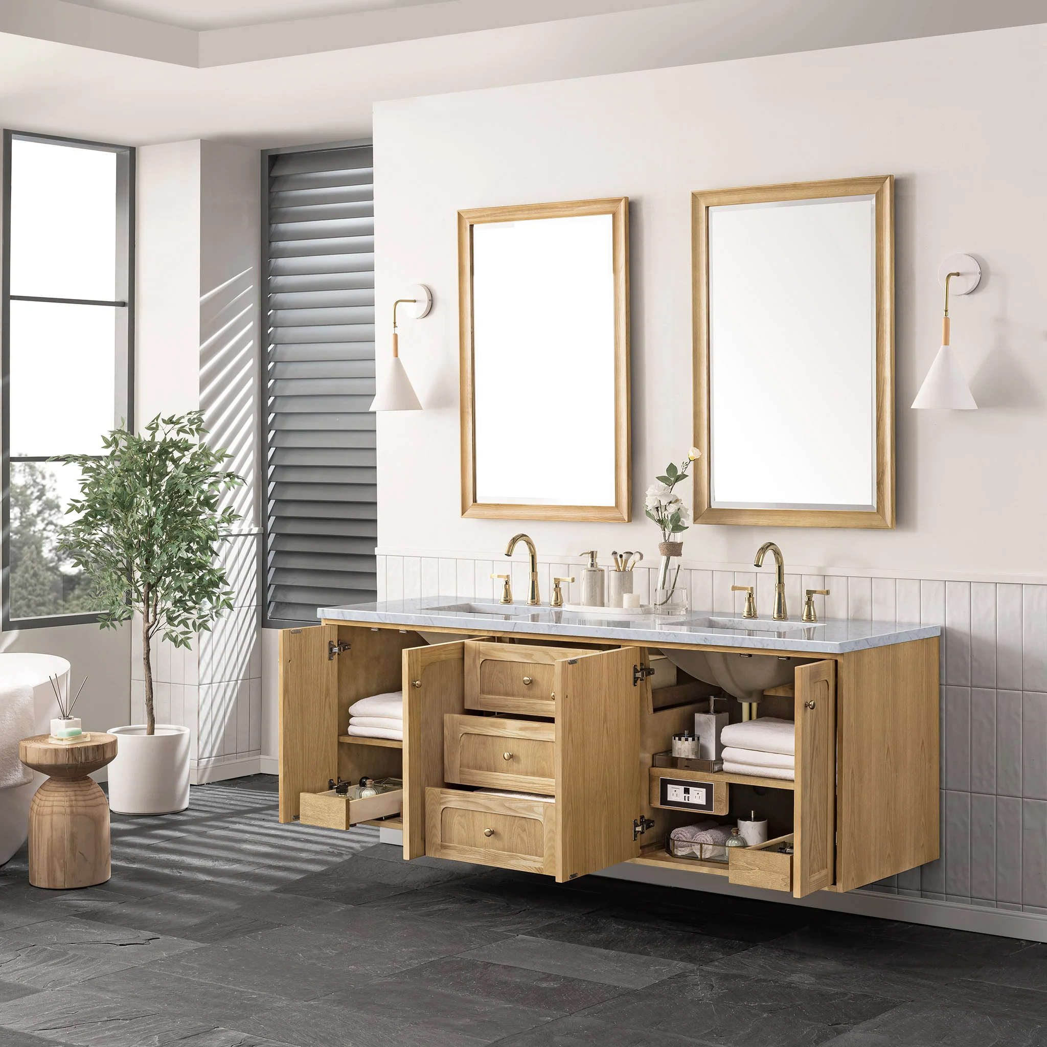 Essen Mid-Century Bathroom Vanity (30"-72") 4 Essen Mid-Century Bathroom Vanity (30"-72")