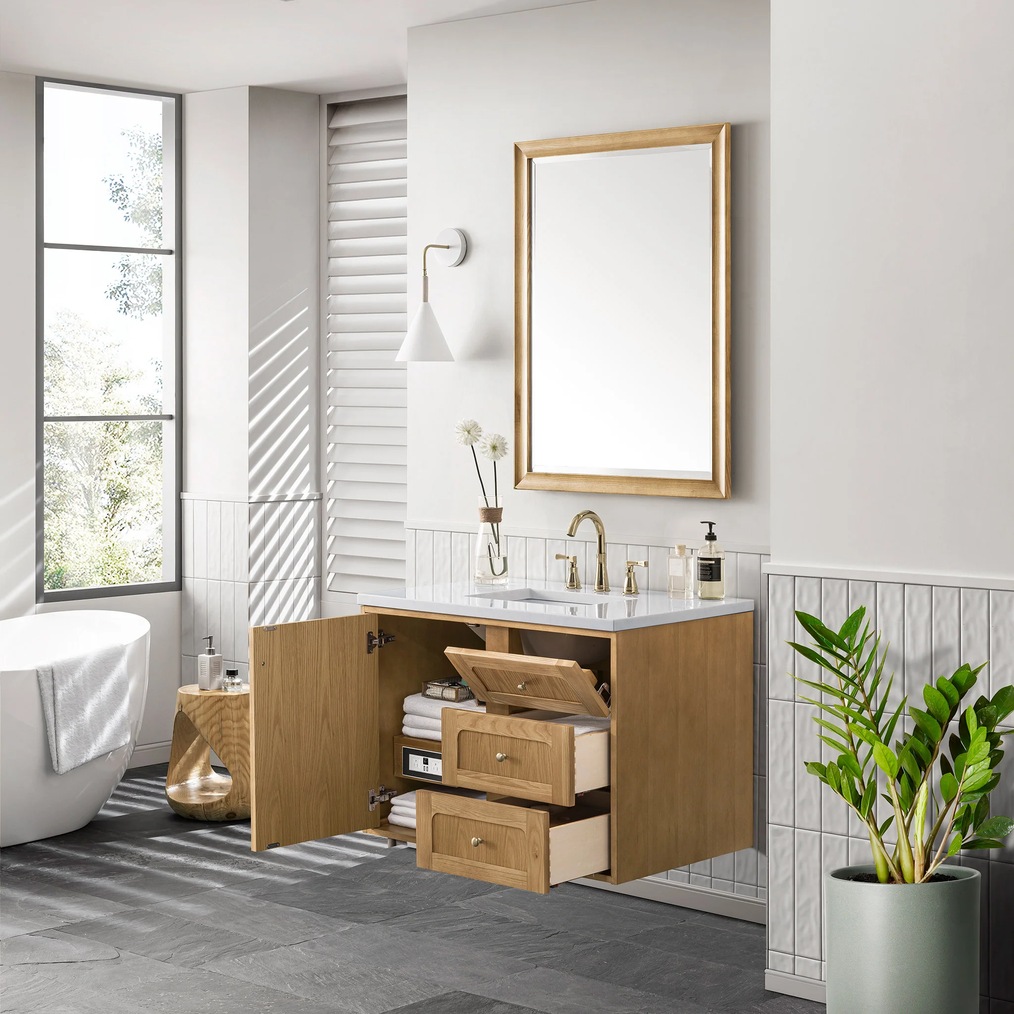 Essen Mid-Century Bathroom Vanity (30"-72") 76 Essen Mid-Century Bathroom Vanity (30"-72")