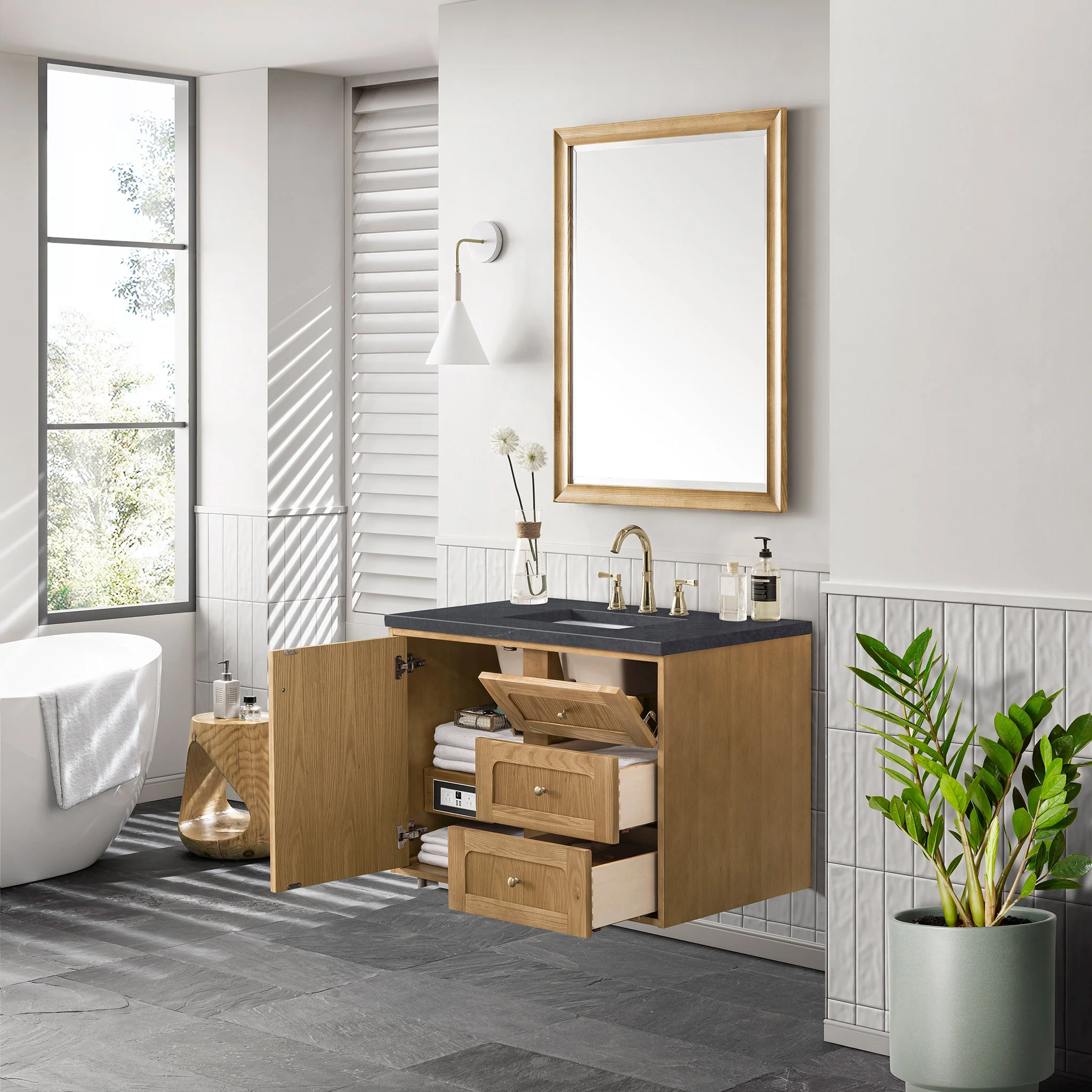 Essen Mid-Century Bathroom Vanity (30"-72") 92 Essen Mid-Century Bathroom Vanity (30"-72")