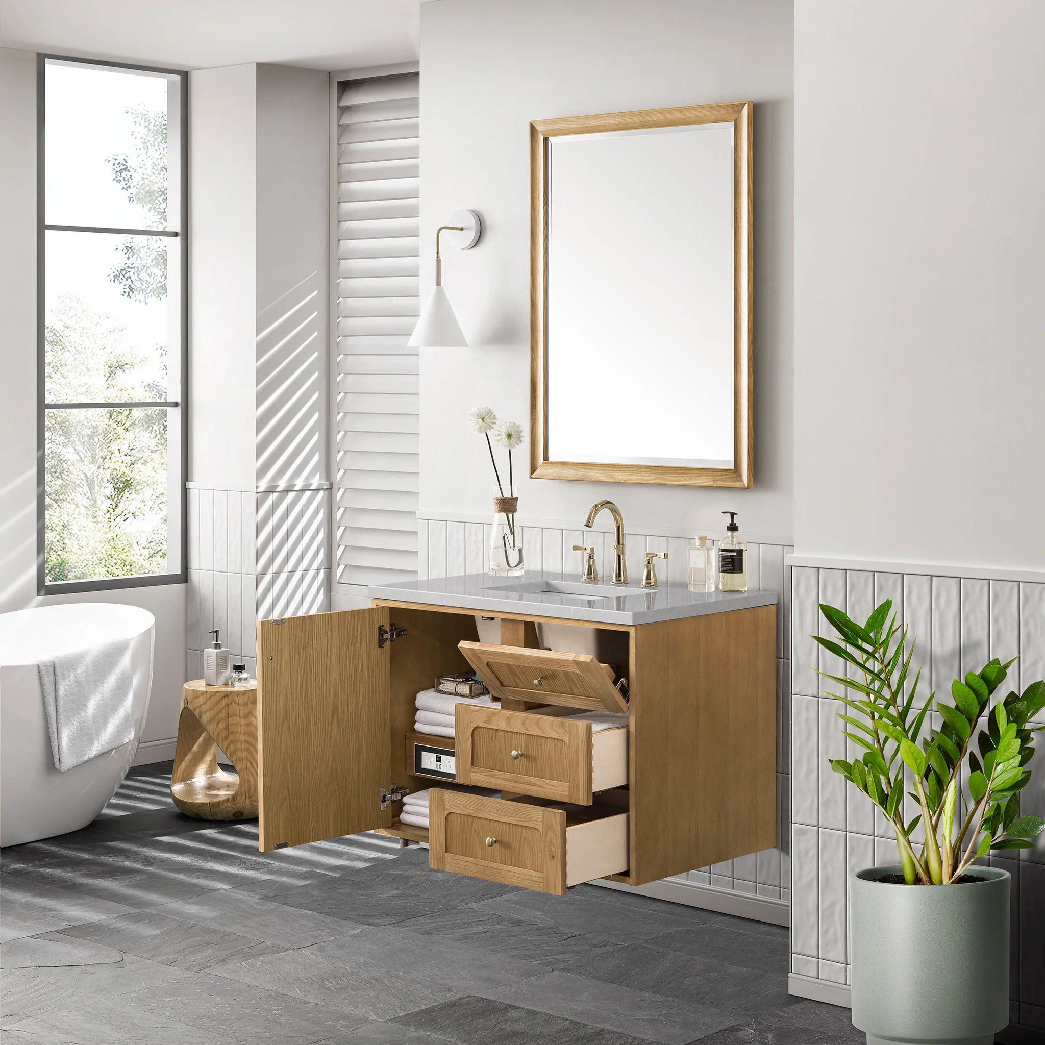Essen Mid-Century Bathroom Vanity (30"-72") 99 Essen Mid-Century Bathroom Vanity (30"-72")