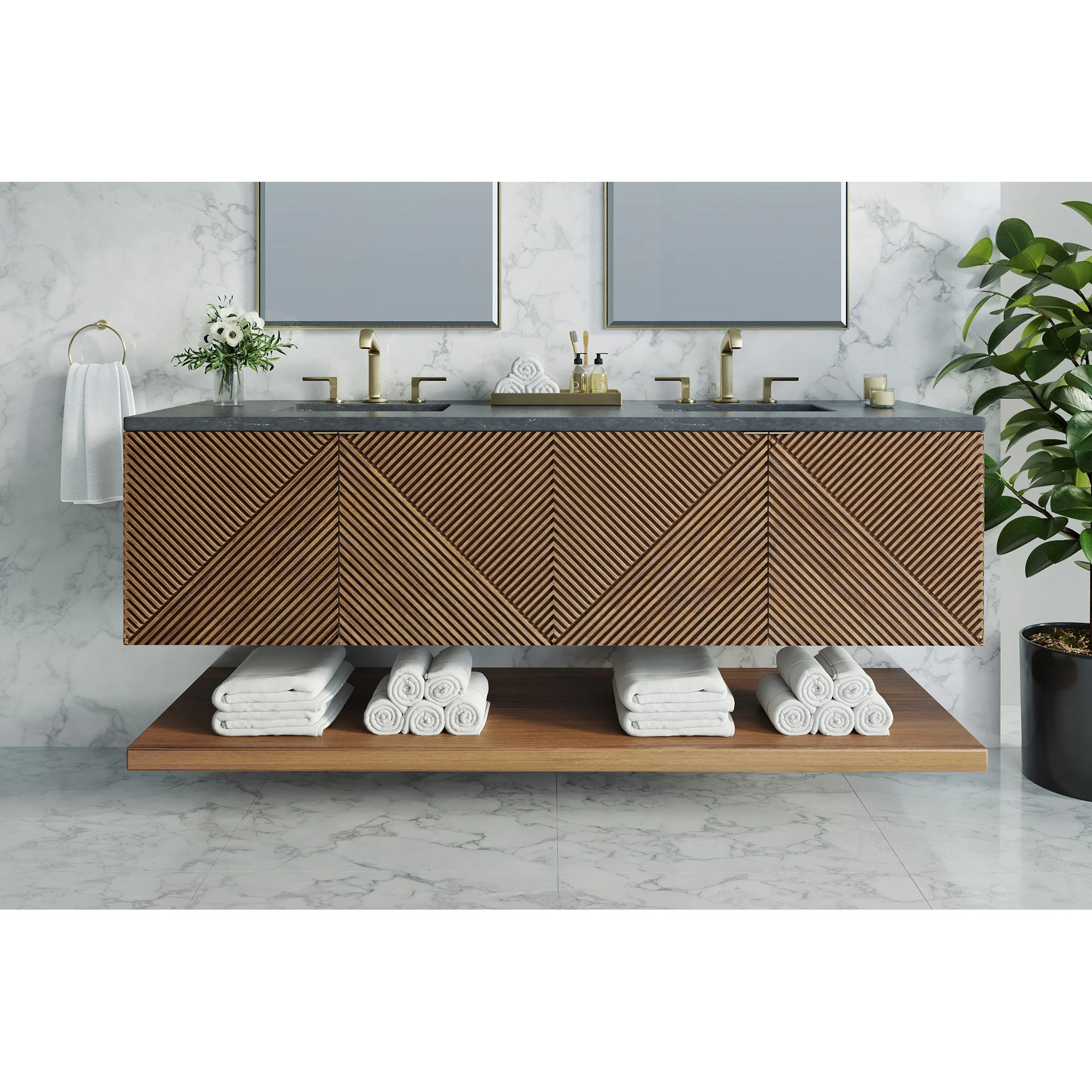 Leuven Floating Vanity - Solid Wood (36"-72") 65 Leuven Floating Vanity - Solid Wood (36"-72")