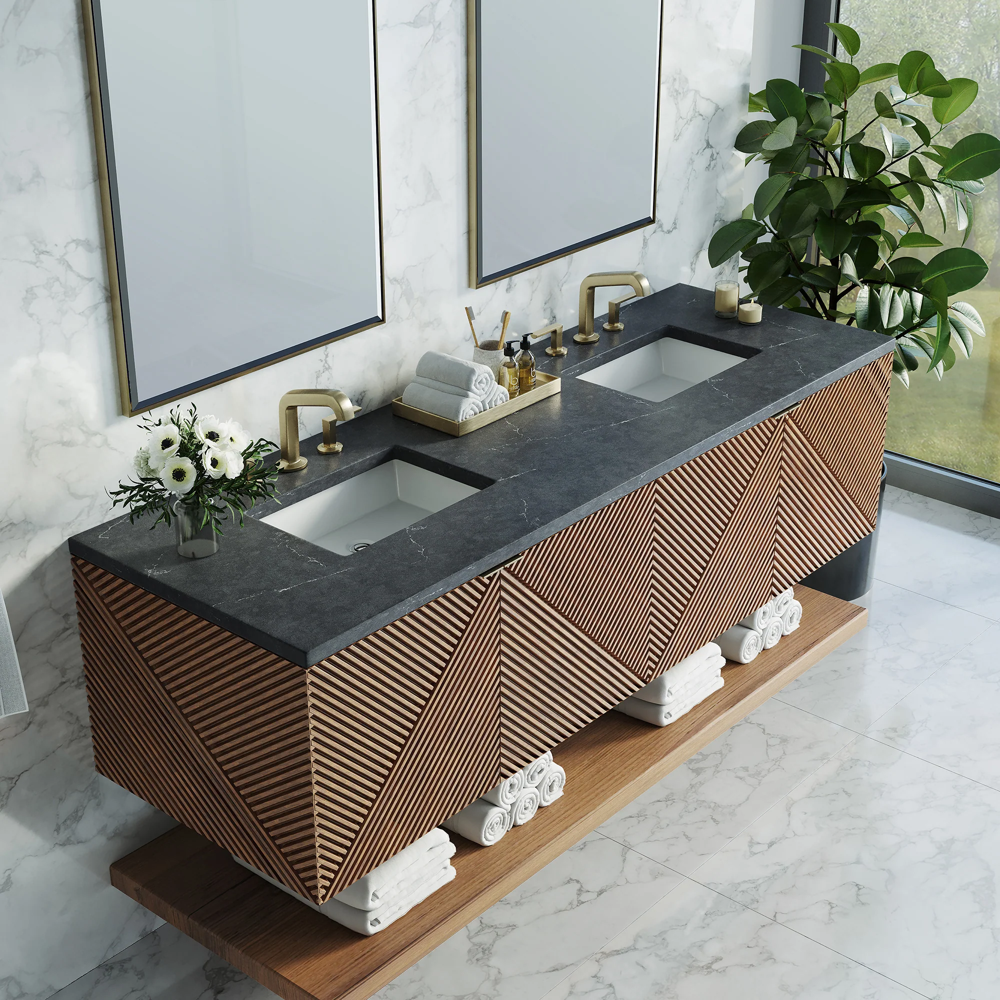 Leuven Floating Vanity - Solid Wood (36"-72")