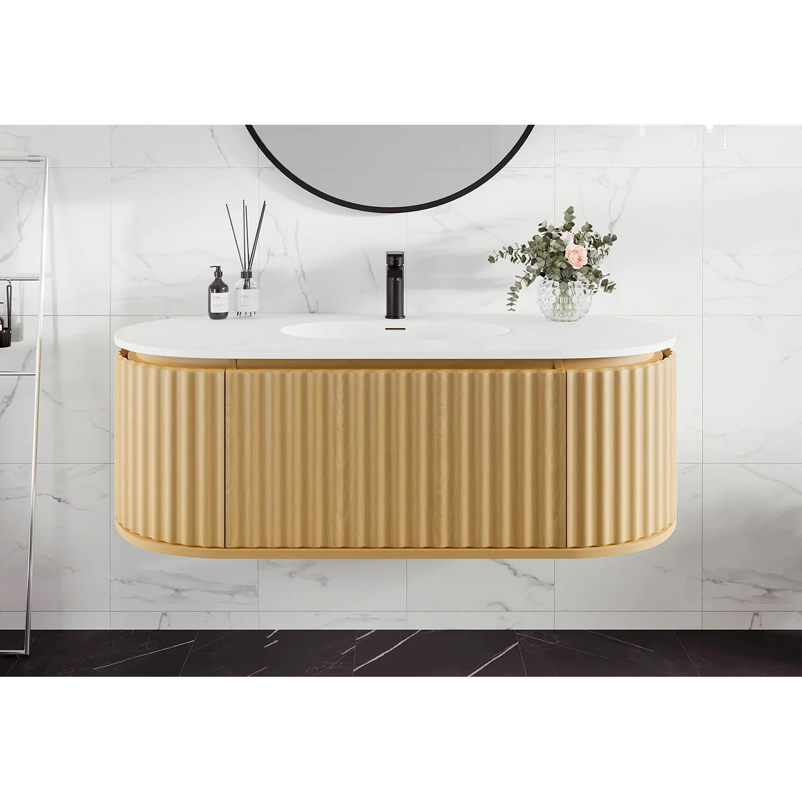 Larvotto Floating Vanity - Fluted (39"-72") 1 Larvotto Floating Vanity - Fluted (39"-72")