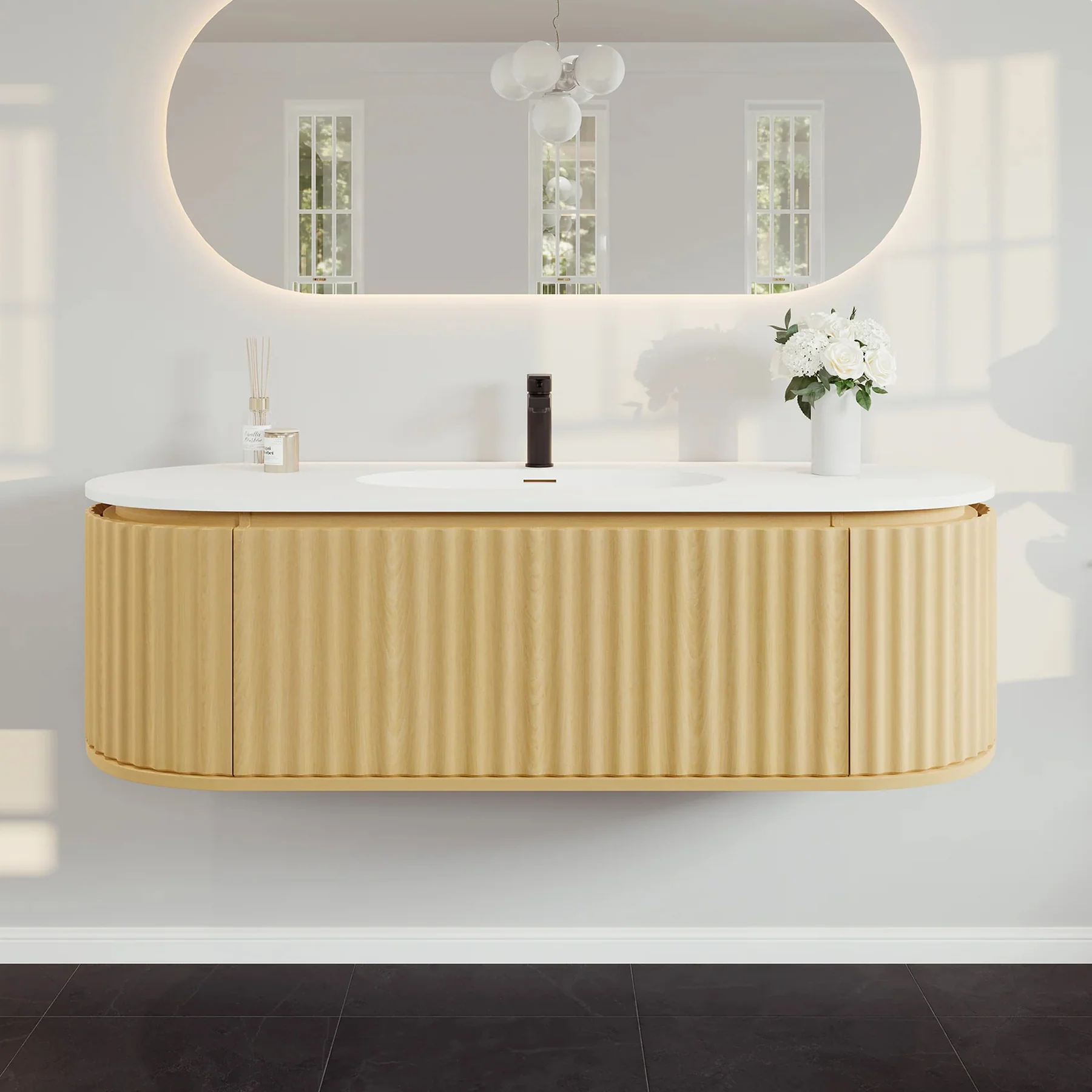 Larvotto Floating Vanity - Fluted (39"-72") 20 Larvotto Floating Vanity - Fluted (39"-72")