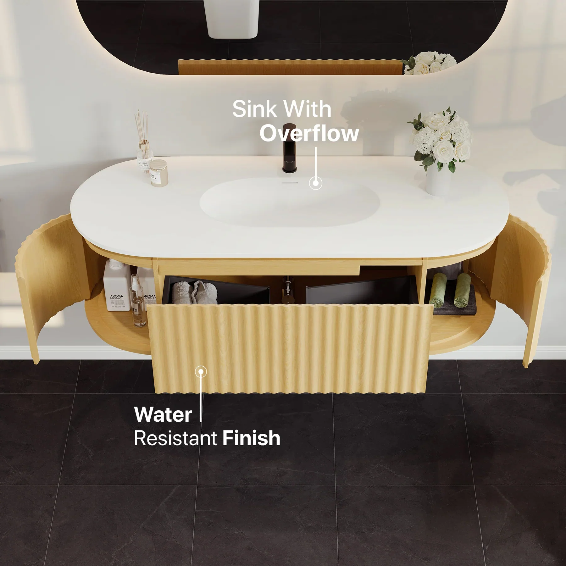 Larvotto Floating Vanity - Fluted (39"-72") 22 Larvotto Floating Vanity - Fluted (39"-72")