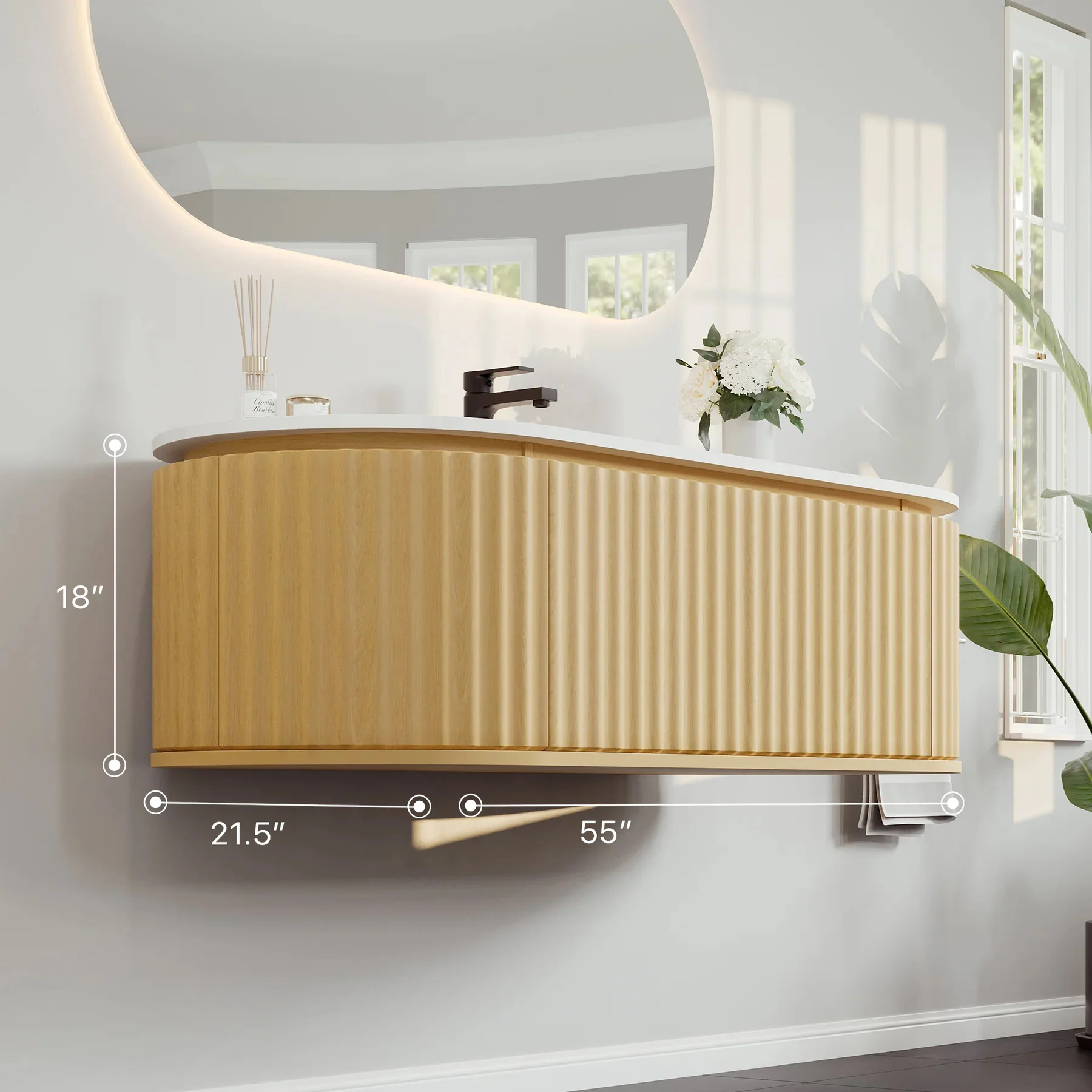 Larvotto Floating Vanity - Fluted (39"-72") 25 Larvotto Floating Vanity - Fluted (39"-72")