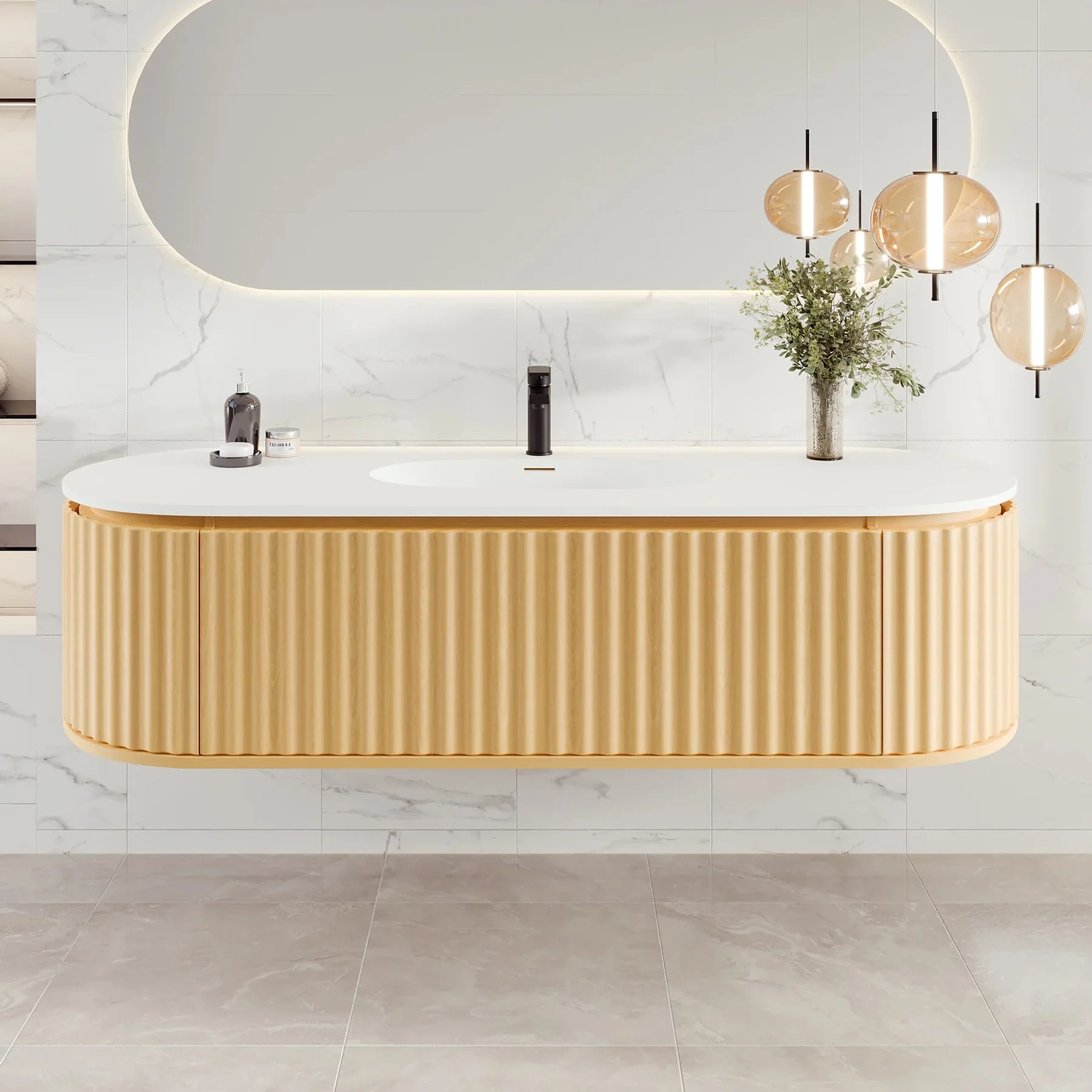 Larvotto Floating Vanity - Fluted (39"-72") 27 Larvotto Floating Vanity - Fluted (39"-72")