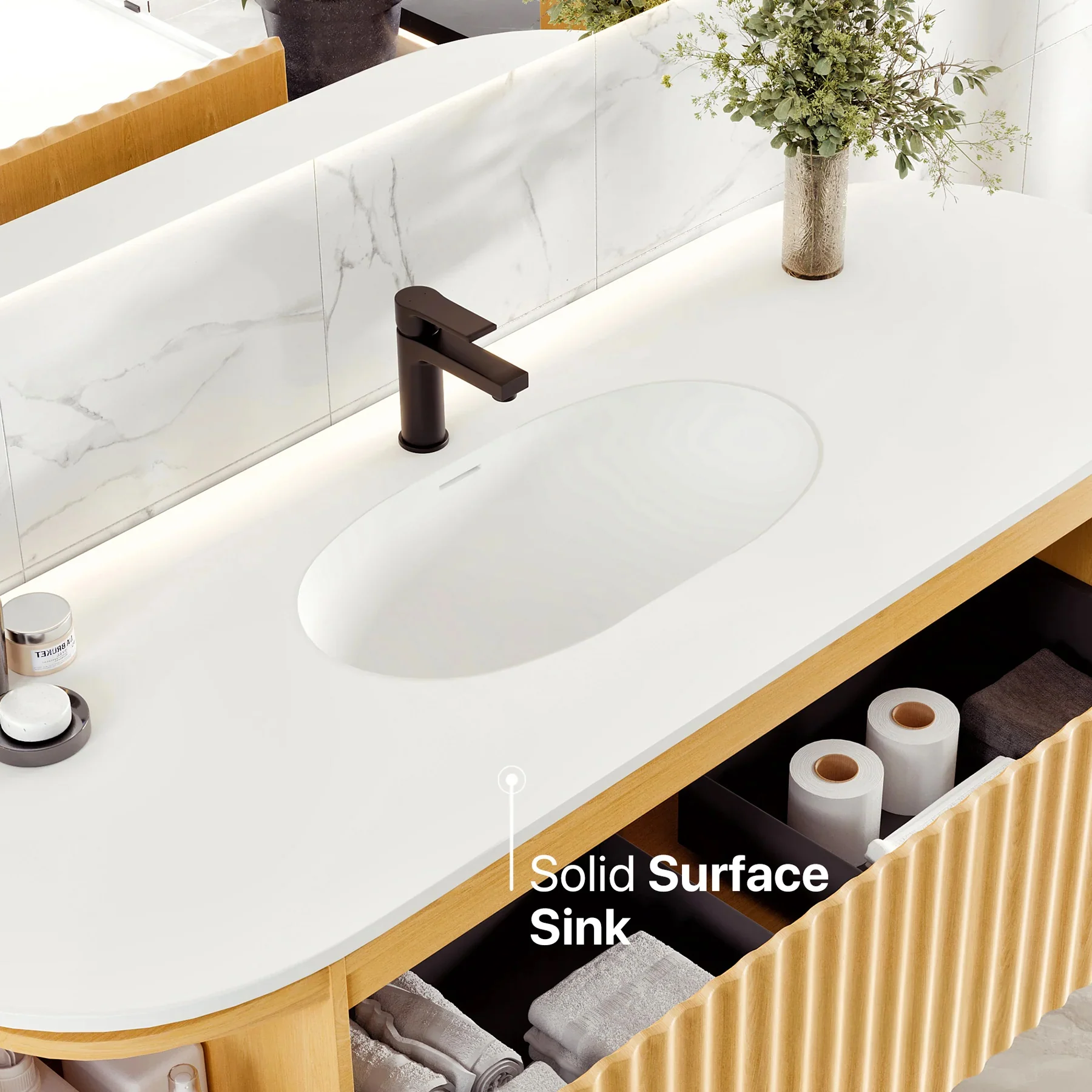 Larvotto Floating Vanity - Fluted (39"-72") 28 Larvotto Floating Vanity - Fluted (39"-72")