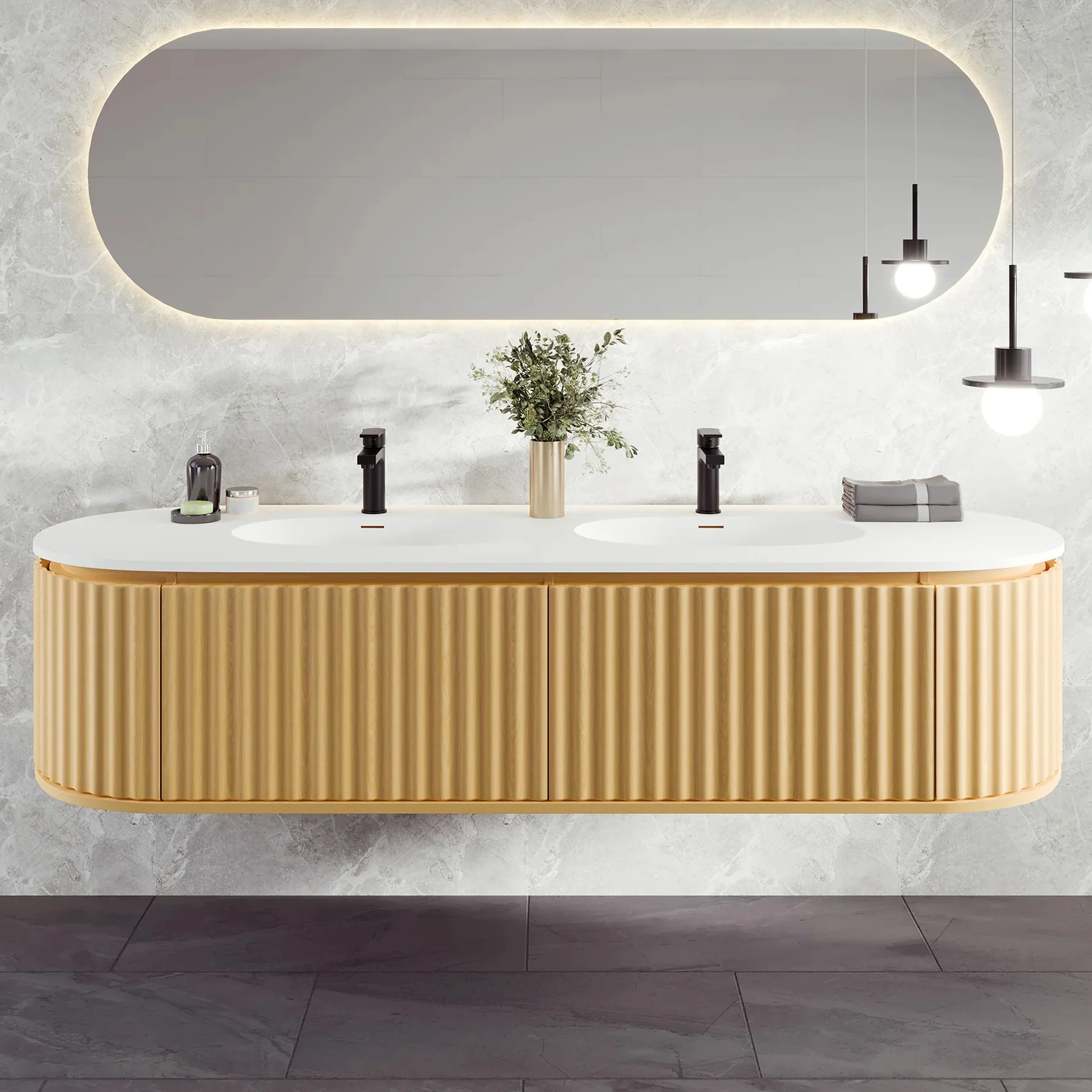 Larvotto Floating Vanity - Fluted (39"-72") 34 Larvotto Floating Vanity - Fluted (39"-72")