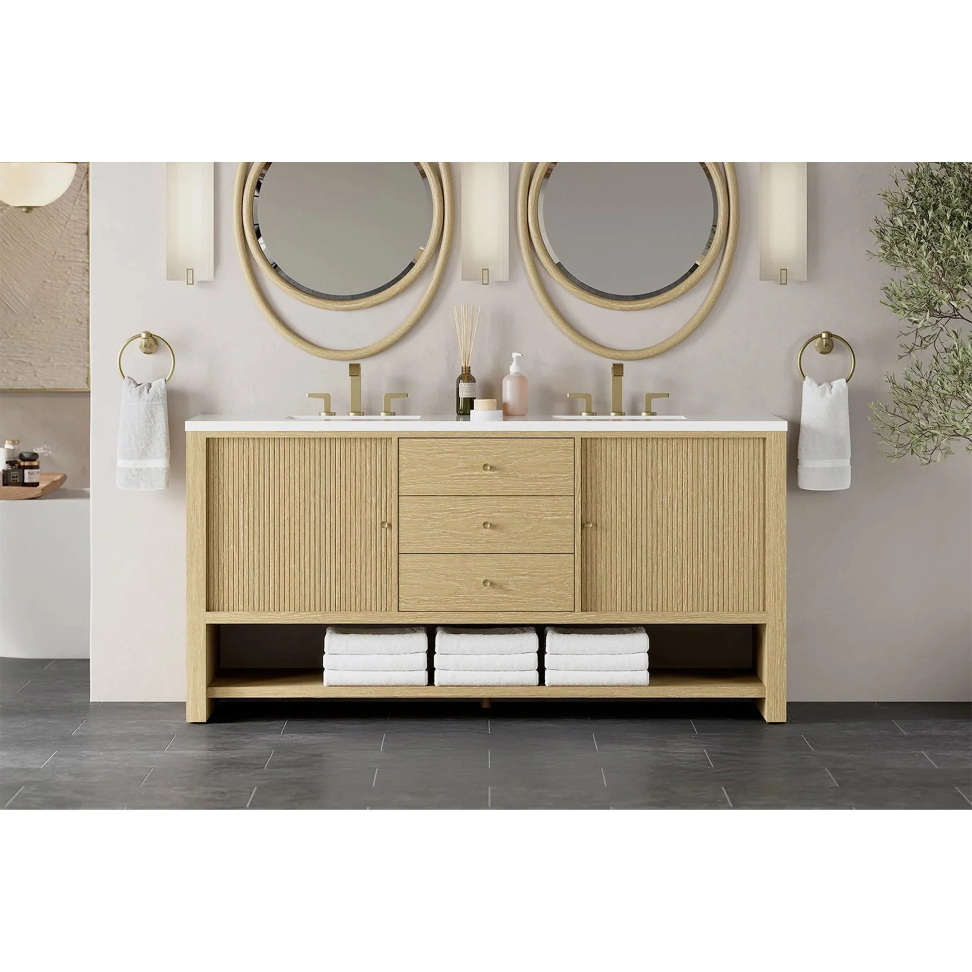 Rathenow Mid-Century Modern Vanity (48"-72") 78 Rathenow Mid-Century Modern Vanity (48"-72")