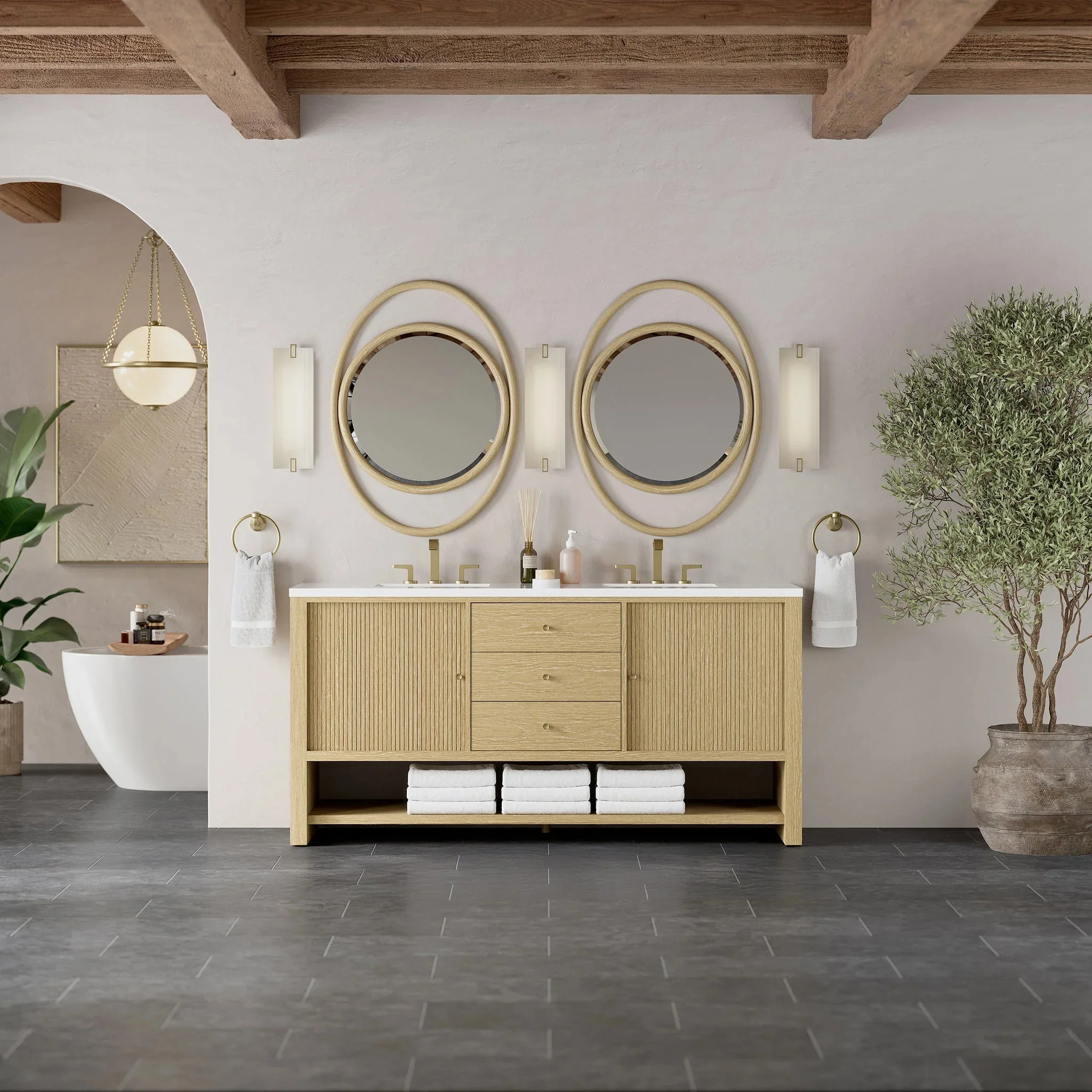 Rathenow Mid-Century Modern Vanity (48"-72") 109 Rathenow Mid-Century Modern Vanity (48"-72")