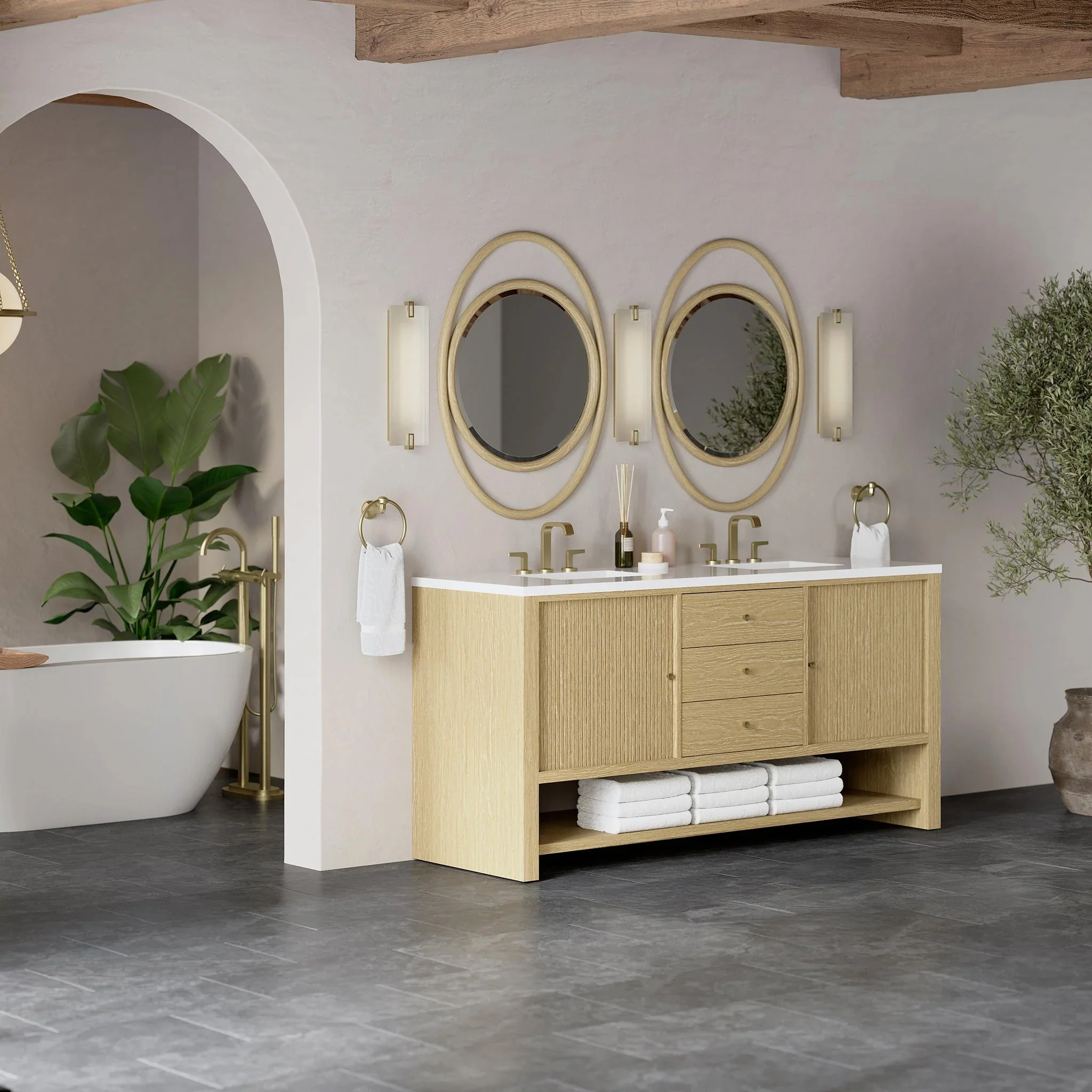 Rathenow Mid-Century Modern Vanity (48"-72") 113 Rathenow Mid-Century Modern Vanity (48"-72")