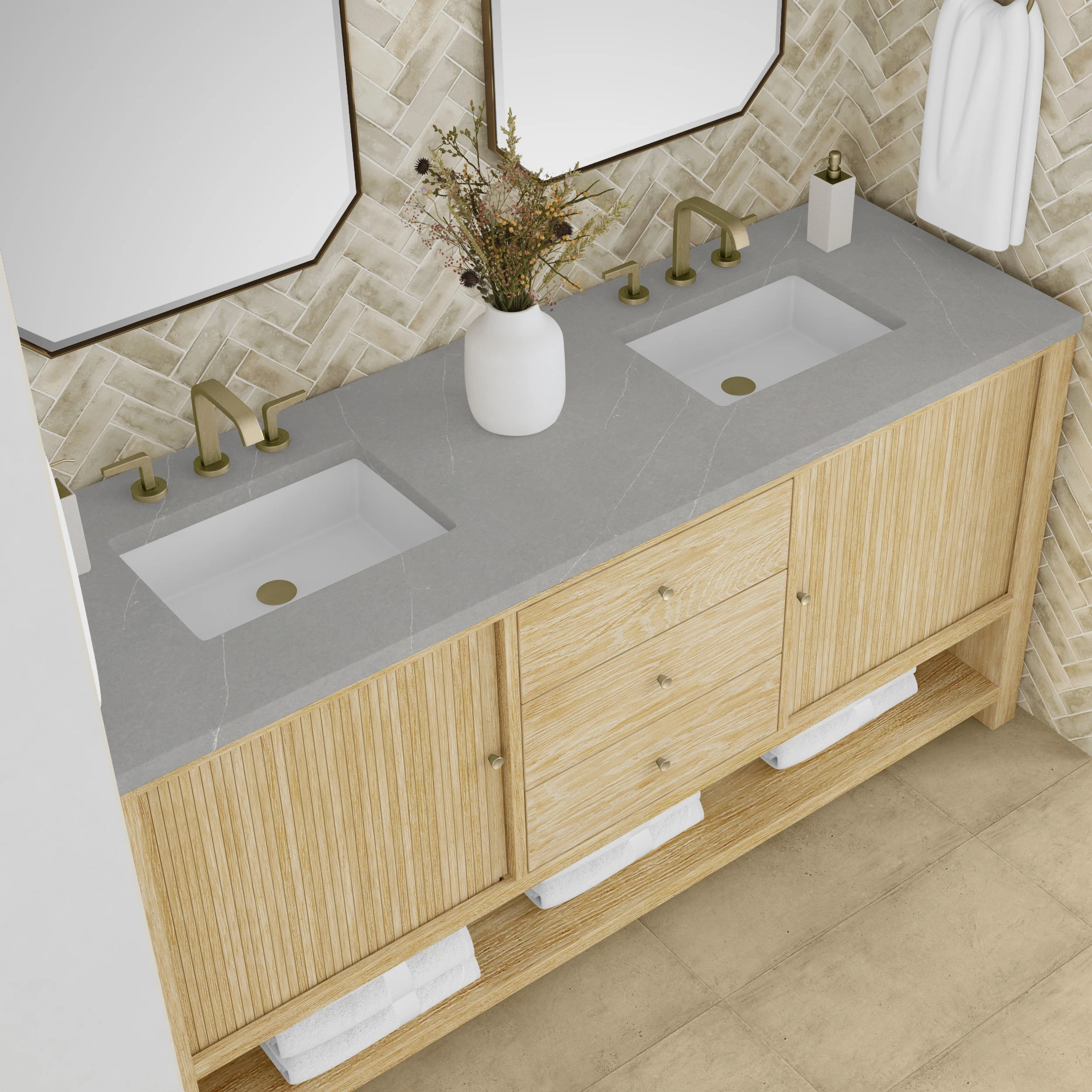 Rathenow Mid-Century Modern Vanity (48"-72") 123 Rathenow Mid-Century Modern Vanity (48"-72")