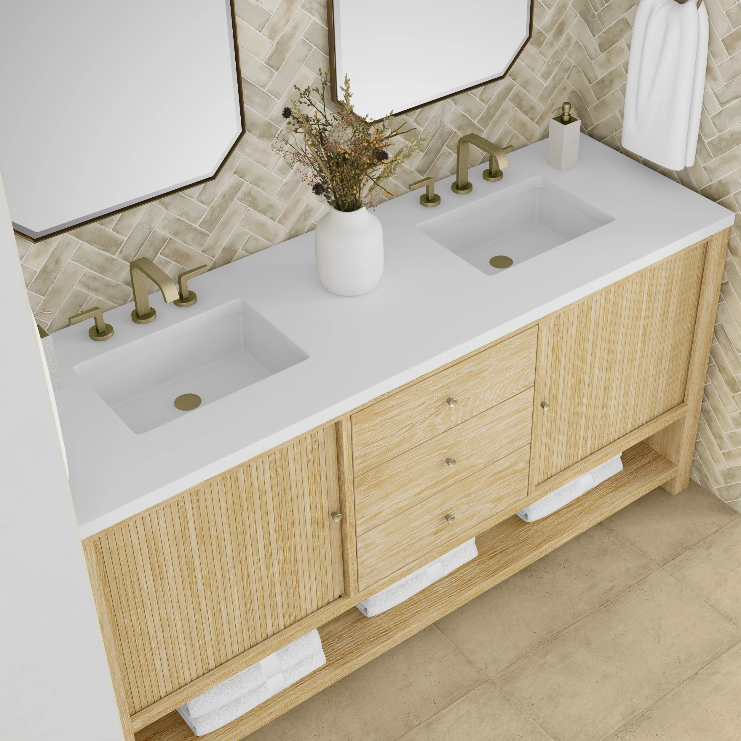 Rathenow Mid-Century Modern Vanity (48"-72") 2 Rathenow Mid-Century Modern Vanity (48"-72")