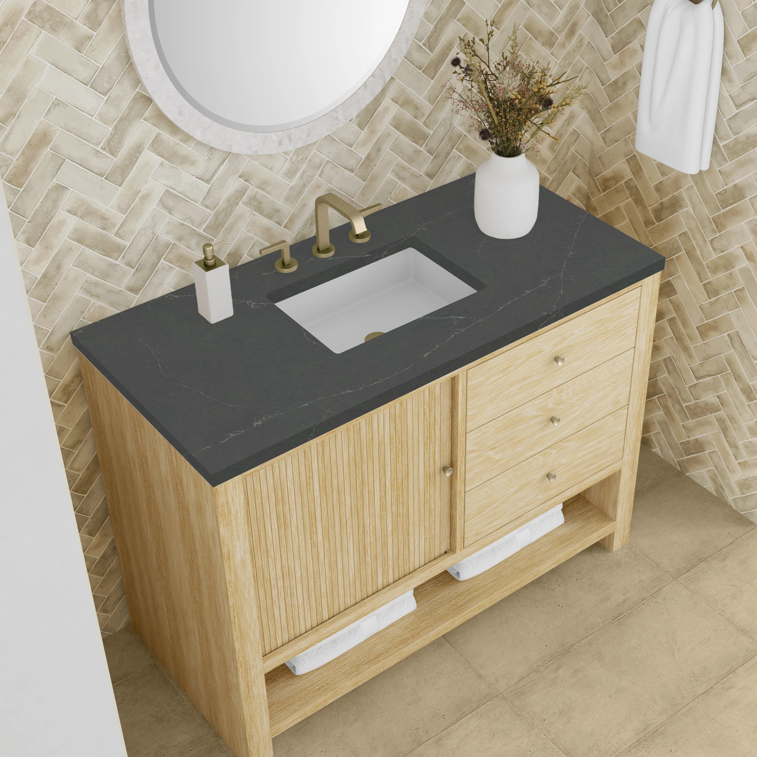 Rathenow Mid-Century Modern Vanity (48"-72") 25 Rathenow Mid-Century Modern Vanity (48"-72")