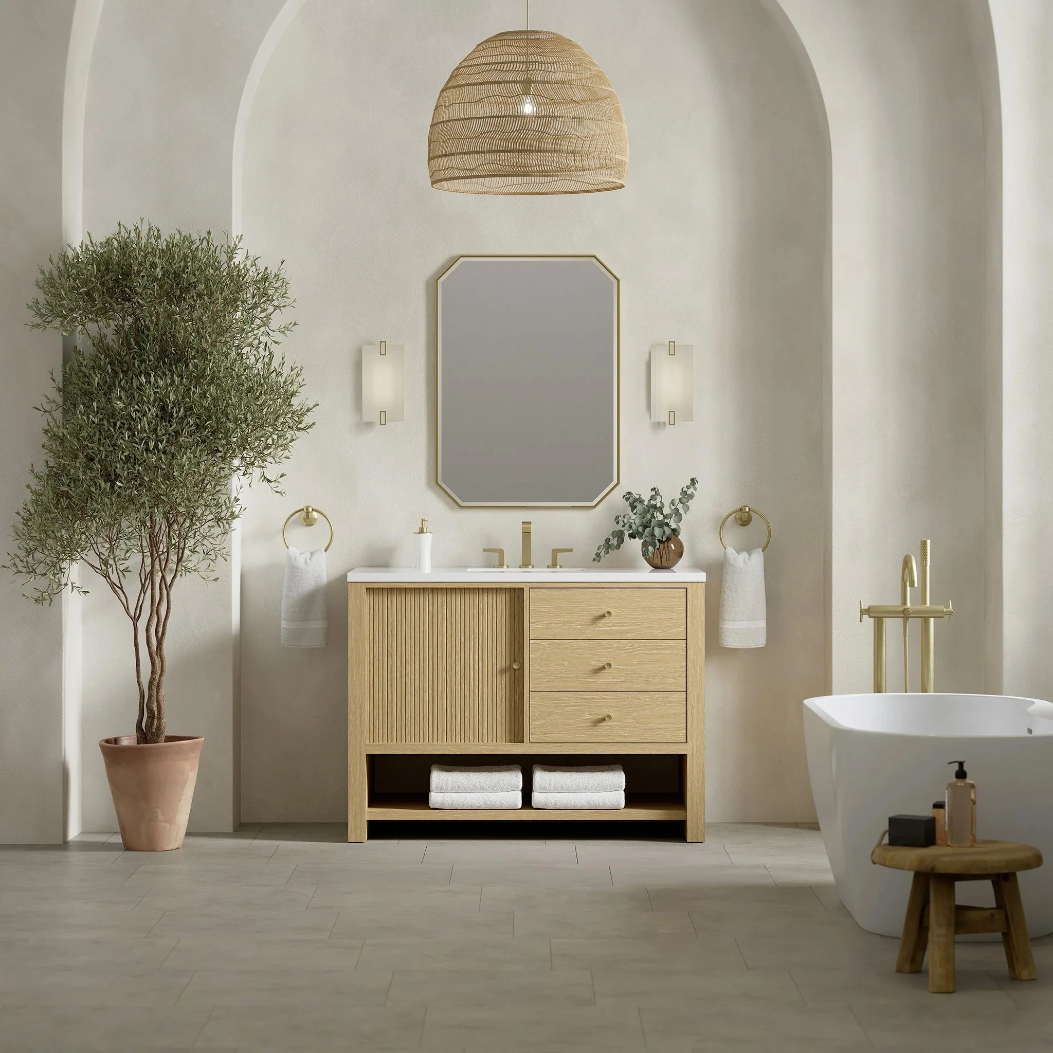 Rathenow Mid-Century Modern Vanity (48"-72") 52 Rathenow Mid-Century Modern Vanity (48"-72")