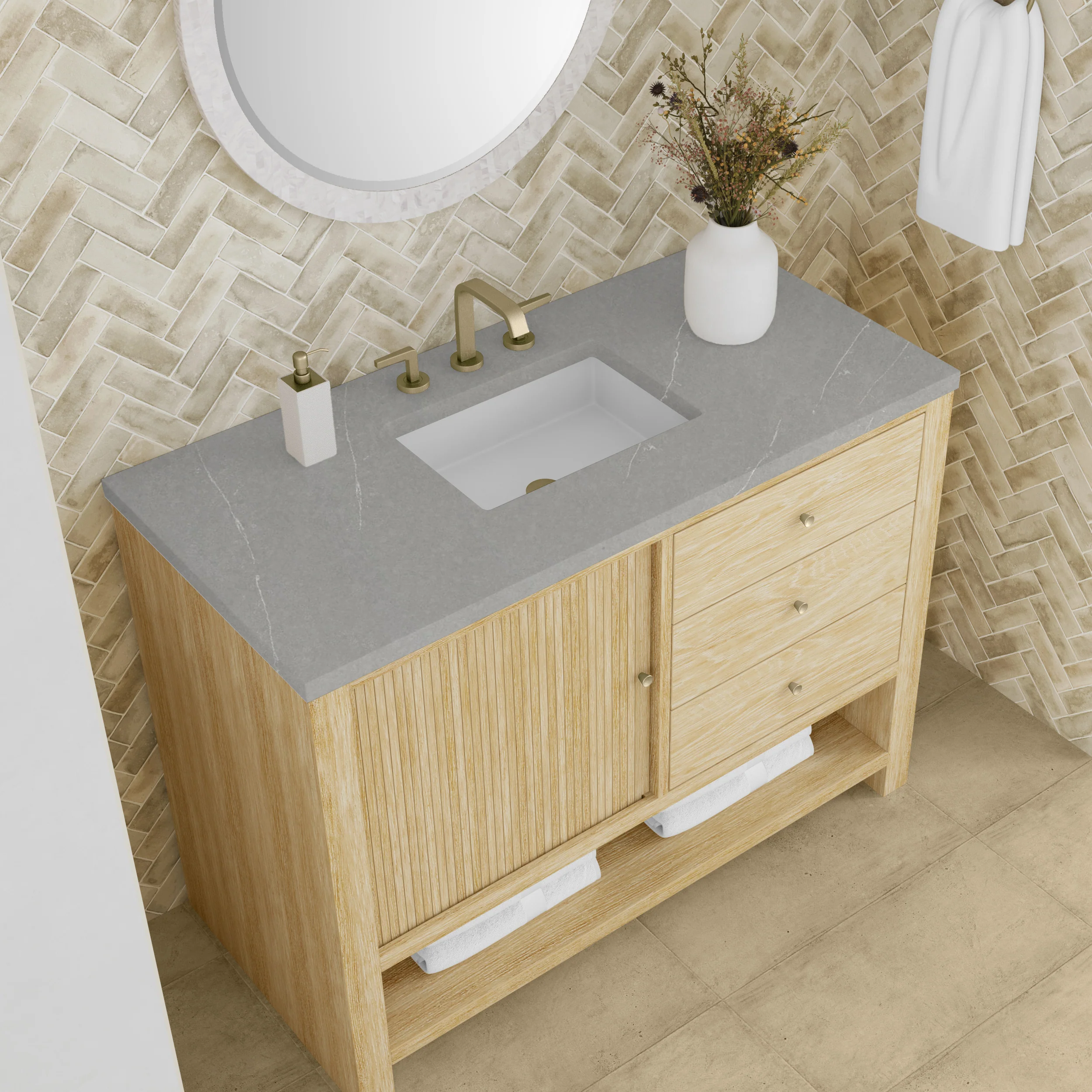 Rathenow Mid-Century Modern Vanity (48"-72") 55 Rathenow Mid-Century Modern Vanity (48"-72")