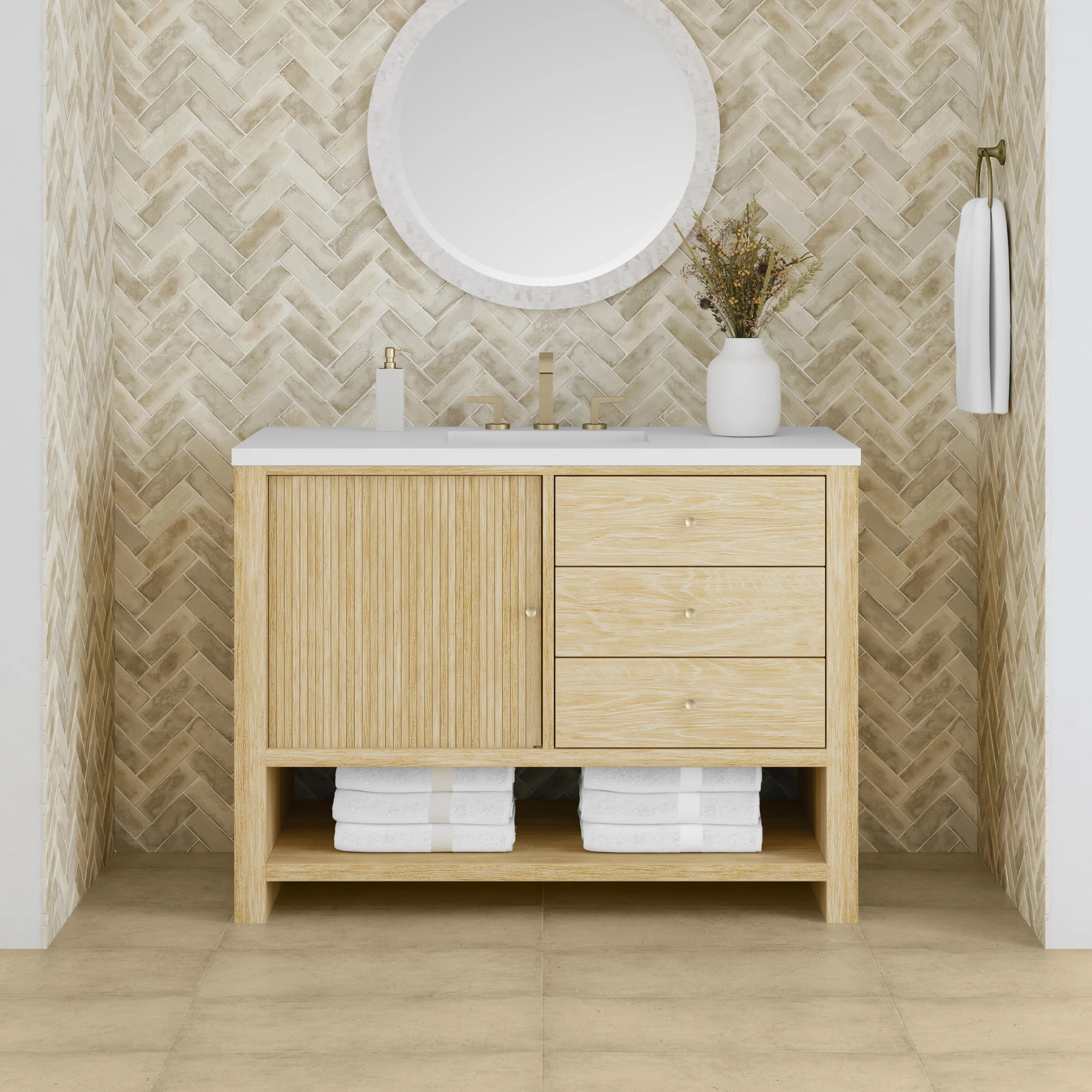 Rathenow Mid-Century Modern Vanity (48"-72") 62 Rathenow Mid-Century Modern Vanity (48"-72")