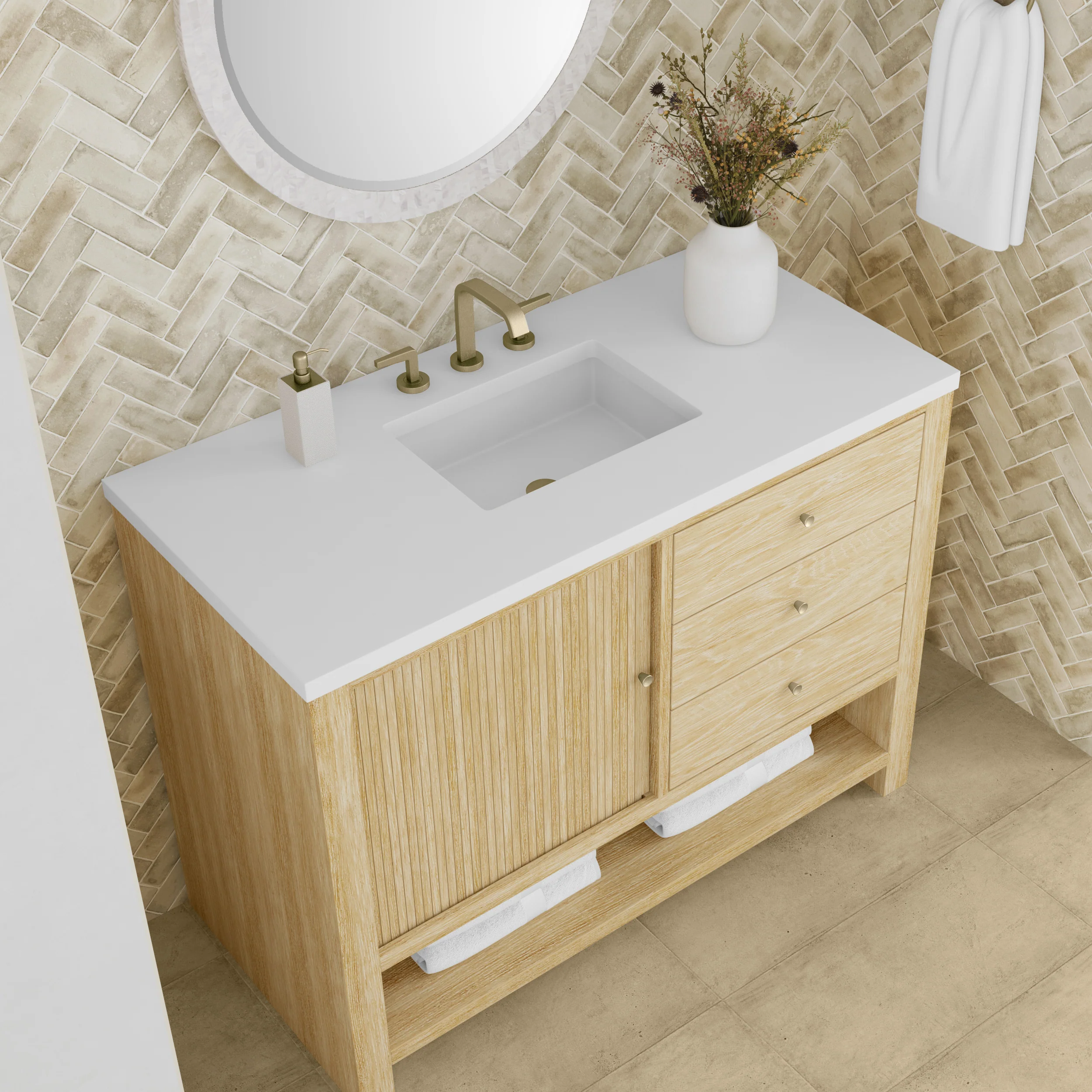 Rathenow Mid-Century Modern Vanity (48"-72") 63 Rathenow Mid-Century Modern Vanity (48"-72")