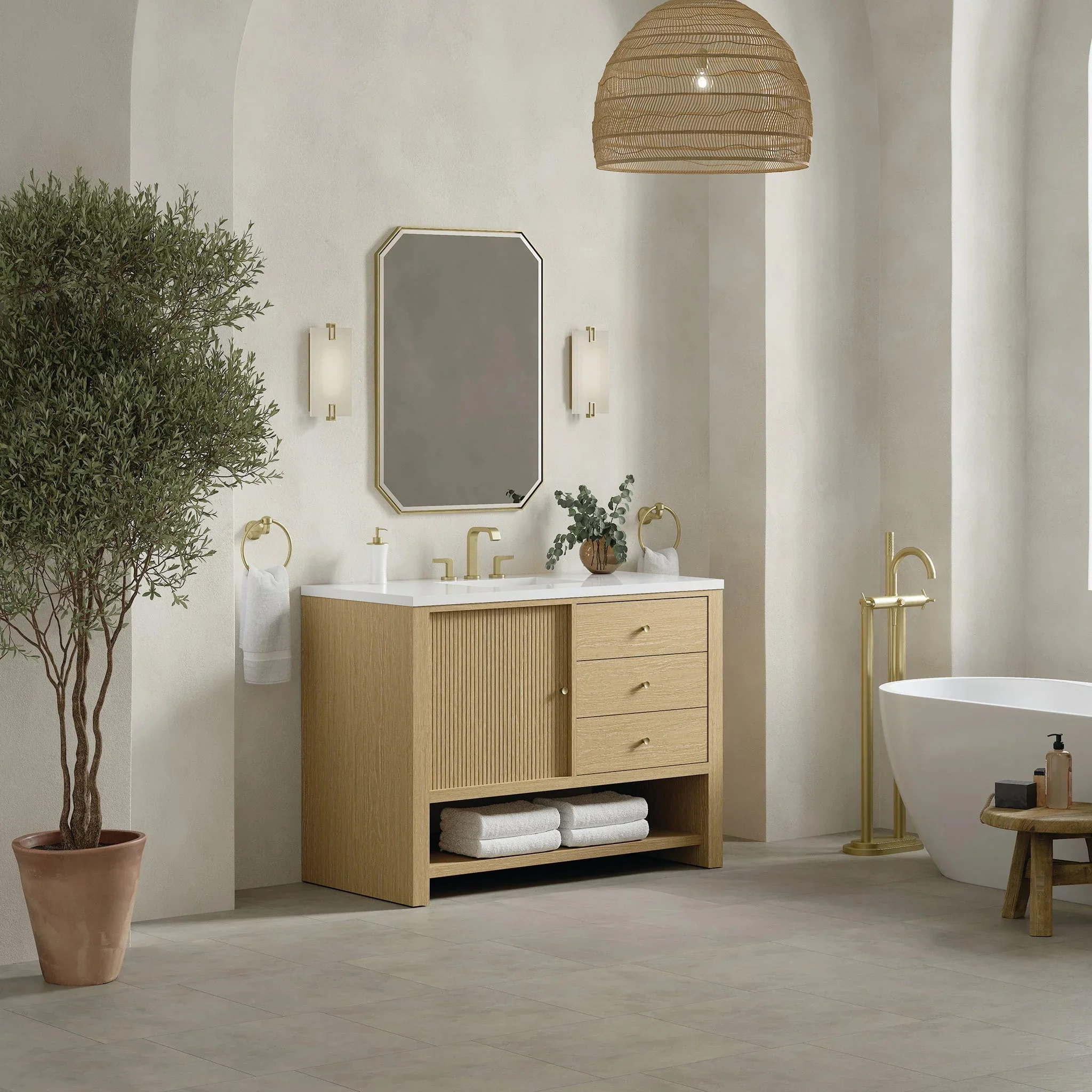 Rathenow Mid-Century Modern Vanity (48"-72") 64 Rathenow Mid-Century Modern Vanity (48"-72")