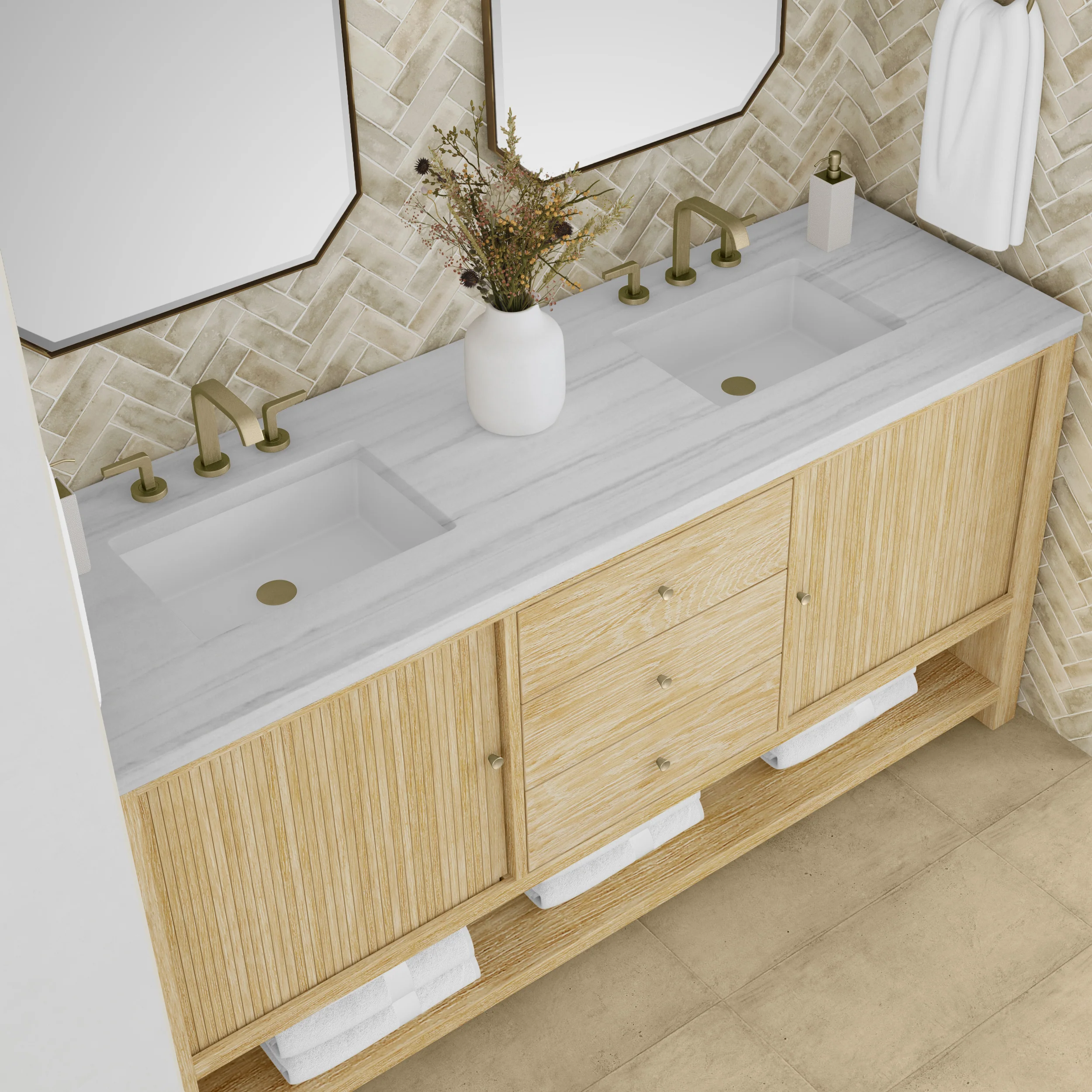 Rathenow Mid-Century Modern Vanity (48"-72") 79 Rathenow Mid-Century Modern Vanity (48"-72")