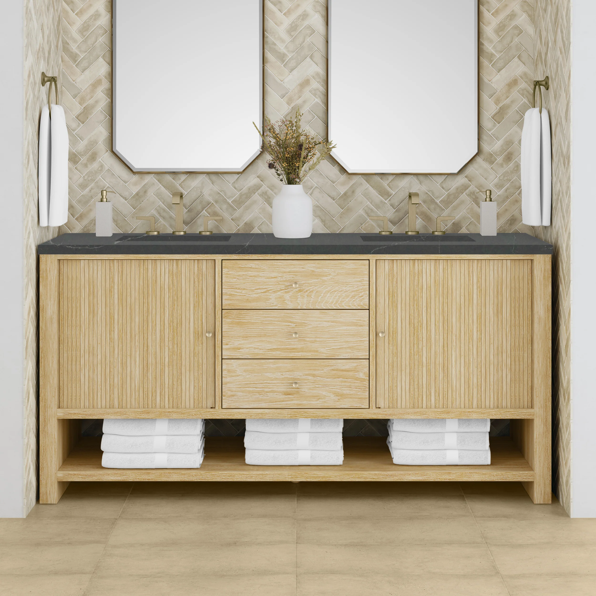 Rathenow Mid-Century Modern Vanity (48"-72") 90 Rathenow Mid-Century Modern Vanity (48"-72")