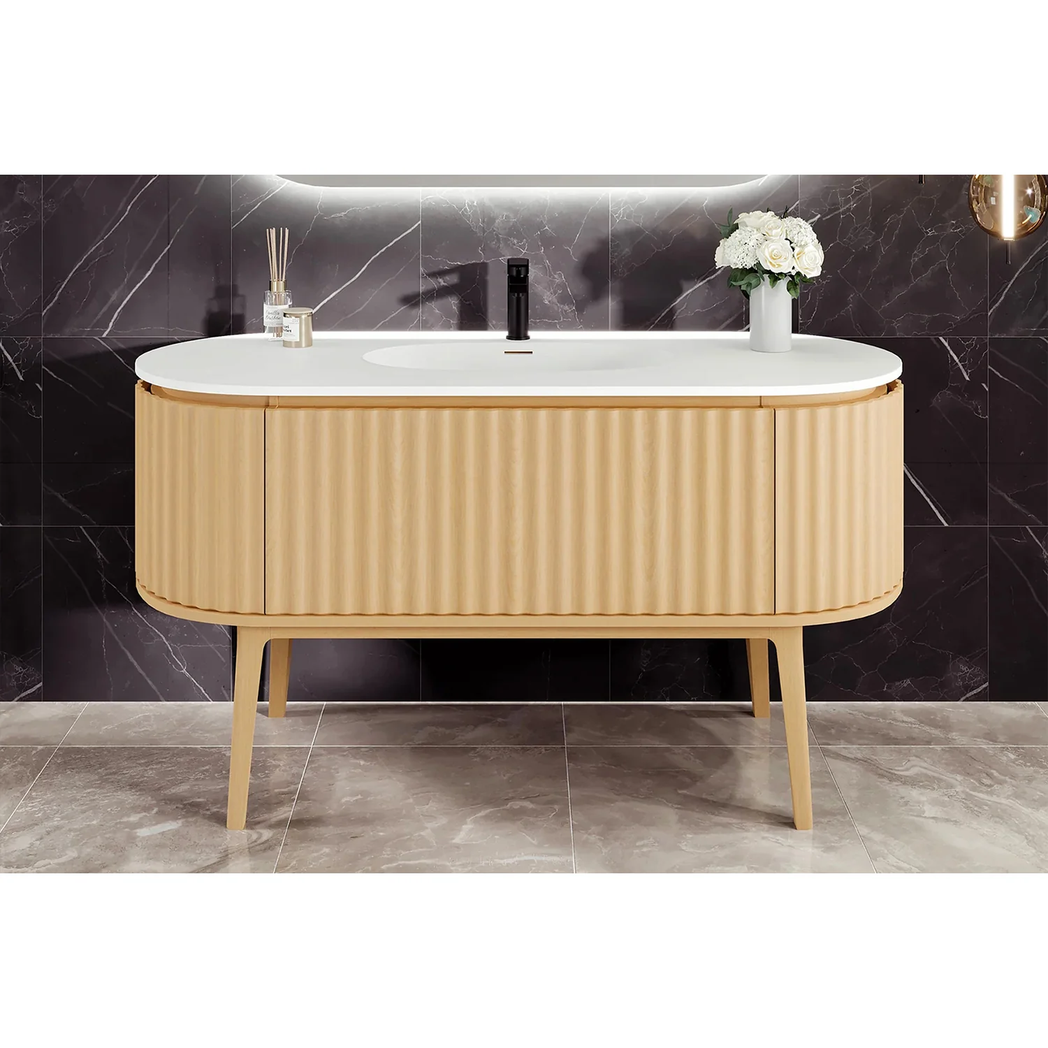 Larvotto Modern Vanity - Fluted (39"-72") 270 Larvotto Modern Vanity - Fluted (39"-72")