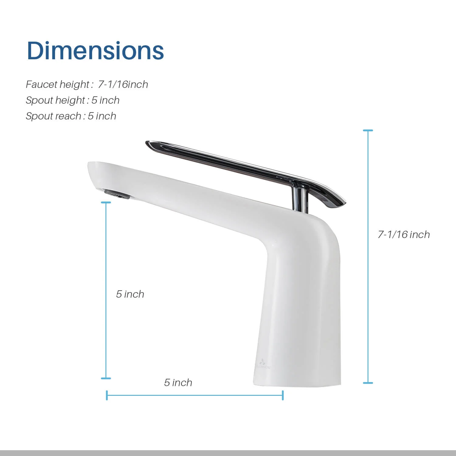 Blossom Single Handle Lavatory Faucet (Chrome/White)