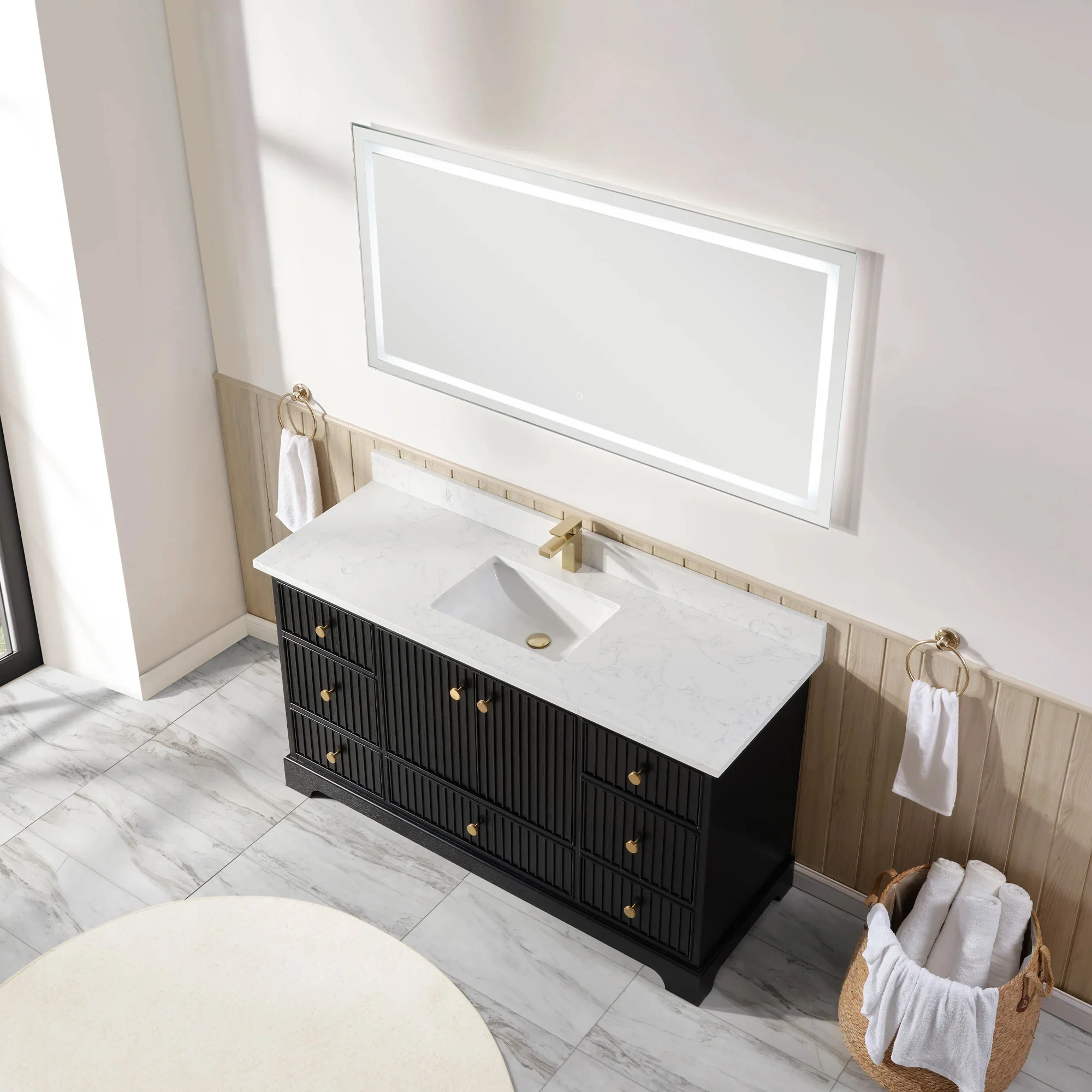 Ligne Ritmo Modern Vanity - Fluted (24"-72") 12 Ligne Ritmo Modern Vanity - Fluted (24"-72")