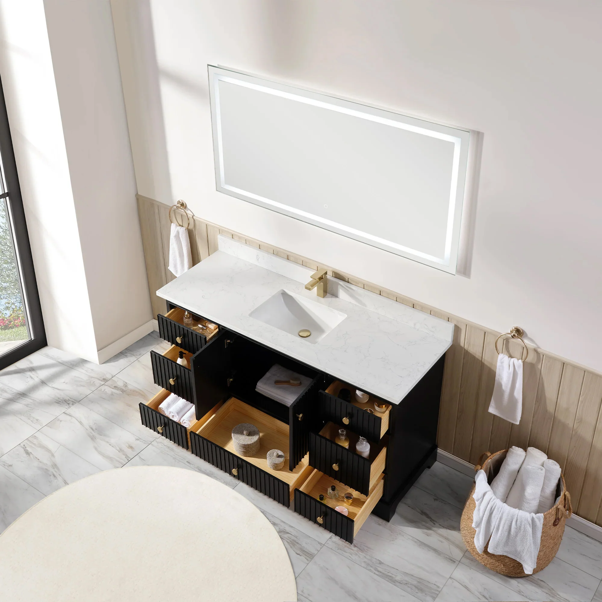 Ligne Ritmo Modern Vanity - Fluted (24"-72") 13 Ligne Ritmo Modern Vanity - Fluted (24"-72")