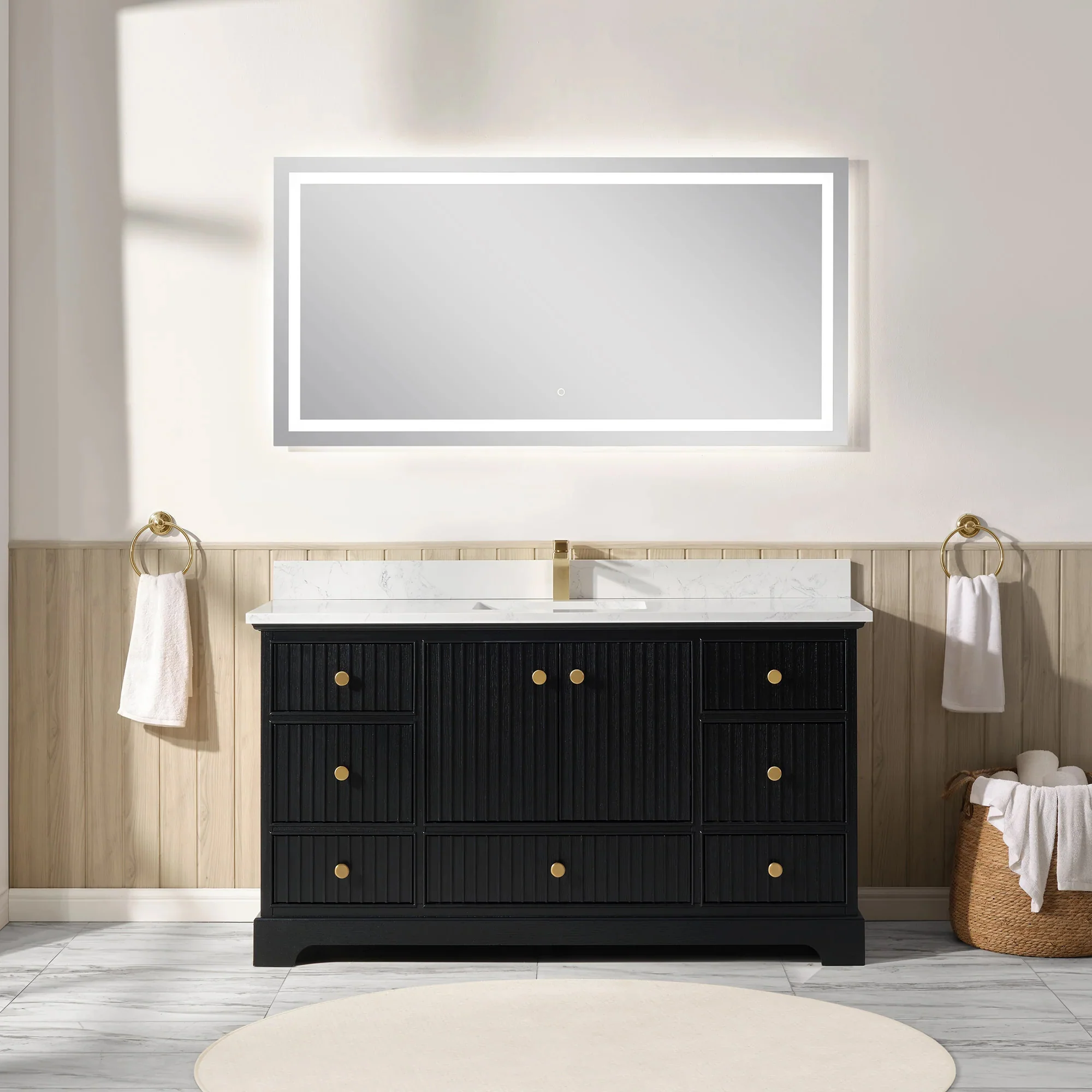Ligne Ritmo Modern Vanity - Fluted (24"-72") 14 Ligne Ritmo Modern Vanity - Fluted (24"-72")