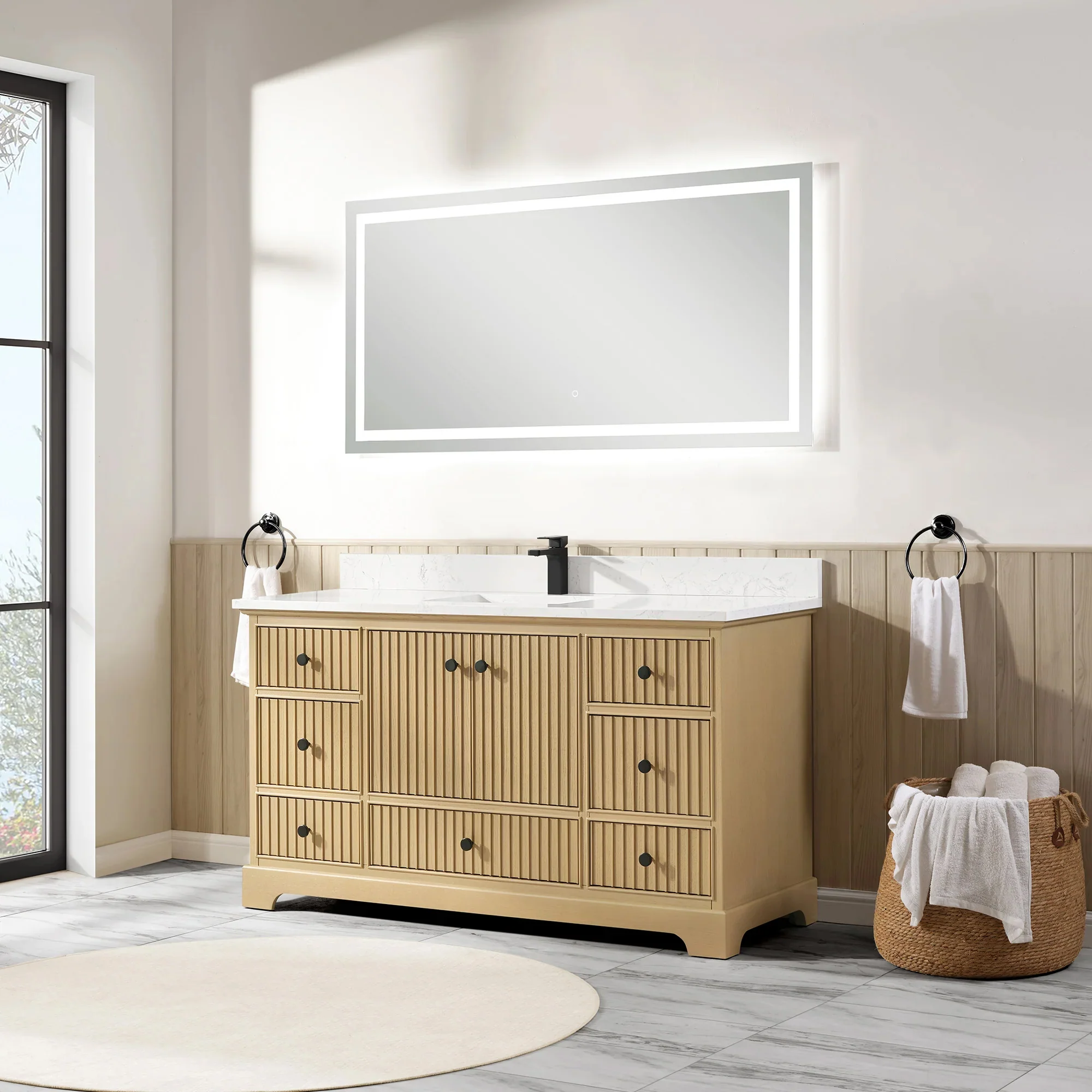 Ligne Ritmo Modern Vanity - Fluted (24"-72") 3 Ligne Ritmo Modern Vanity - Fluted (24"-72")