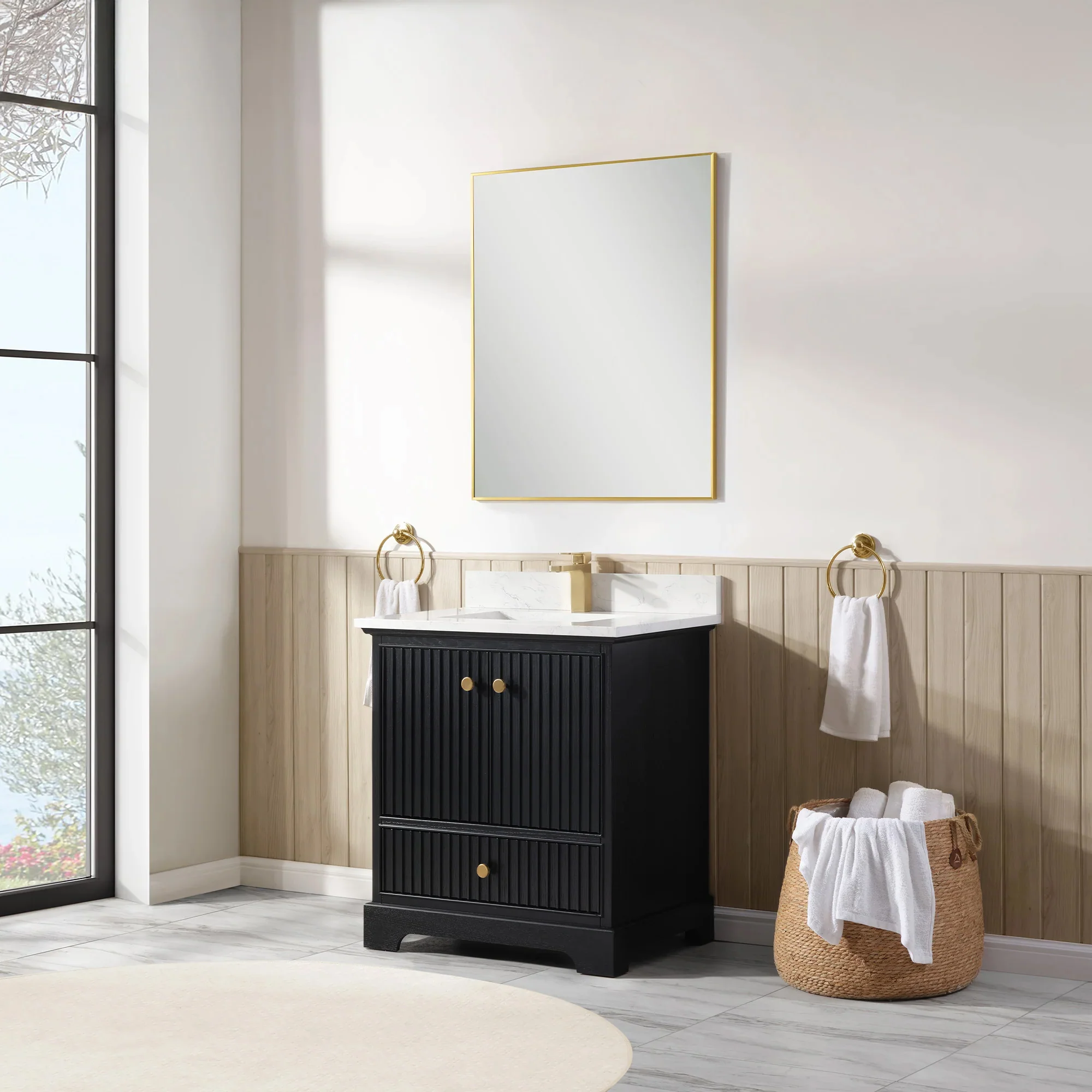 Ligne Ritmo Modern Vanity - Fluted (24"-72") 30 Ligne Ritmo Modern Vanity - Fluted (24"-72")