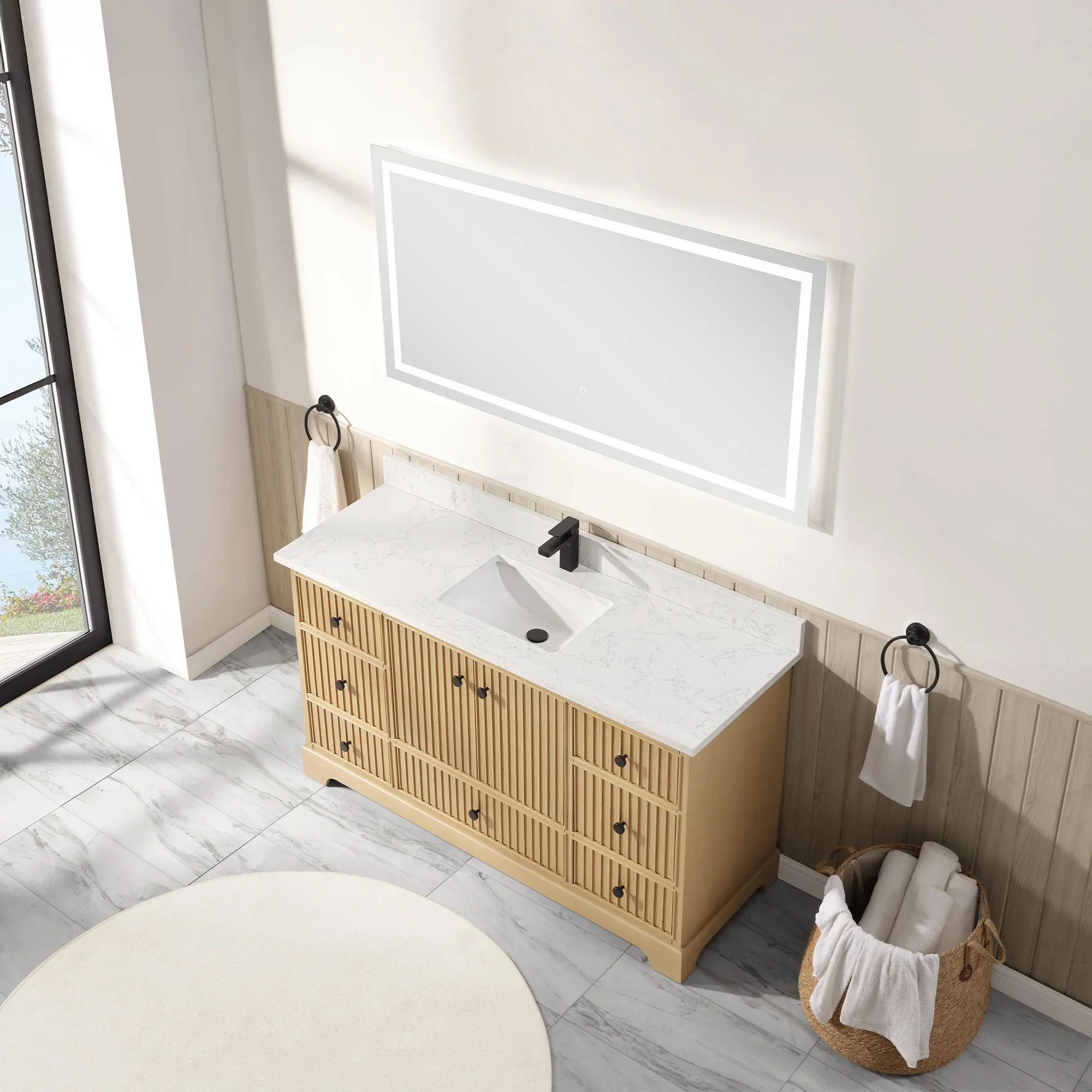 Ligne Ritmo Modern Vanity - Fluted (24"-72") 4 Ligne Ritmo Modern Vanity - Fluted (24"-72")
