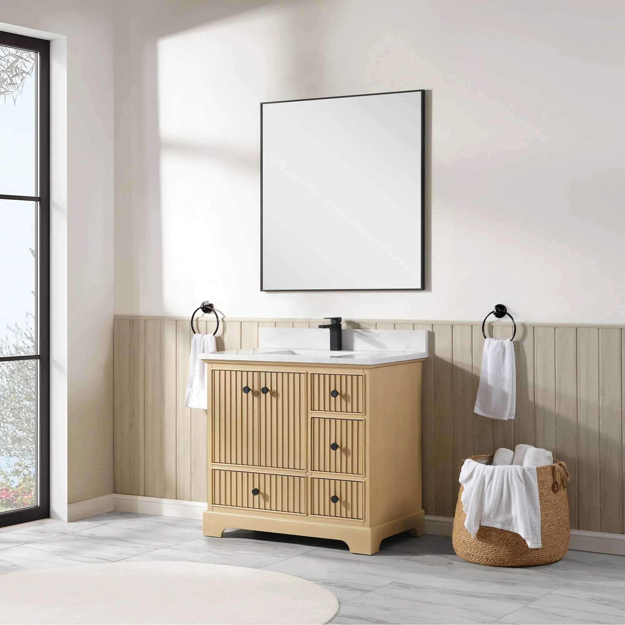 Ligne Ritmo Modern Vanity - Fluted (24"-72") 48 Ligne Ritmo Modern Vanity - Fluted (24"-72")