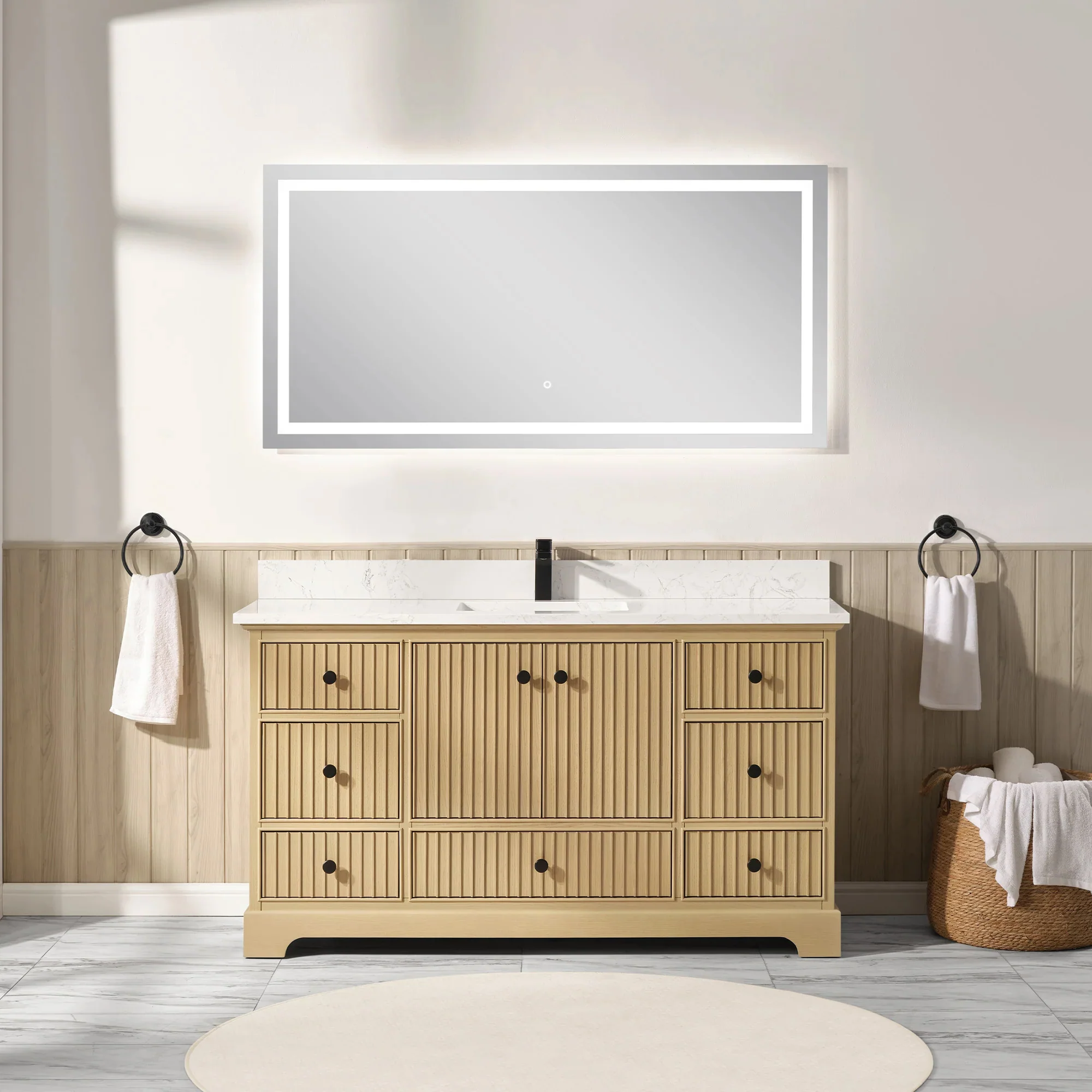 Ligne Ritmo Modern Vanity - Fluted (24"-72") 5 Ligne Ritmo Modern Vanity - Fluted (24"-72")
